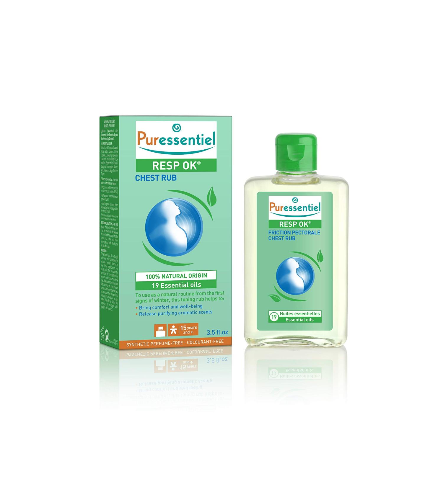 Puressentiel Resp OK Chest Rub 100ml - 100% Natural Origin - Comfort & Well-Being - Non-Greasy Chest Lotion - Buy Online on GoSupps.com