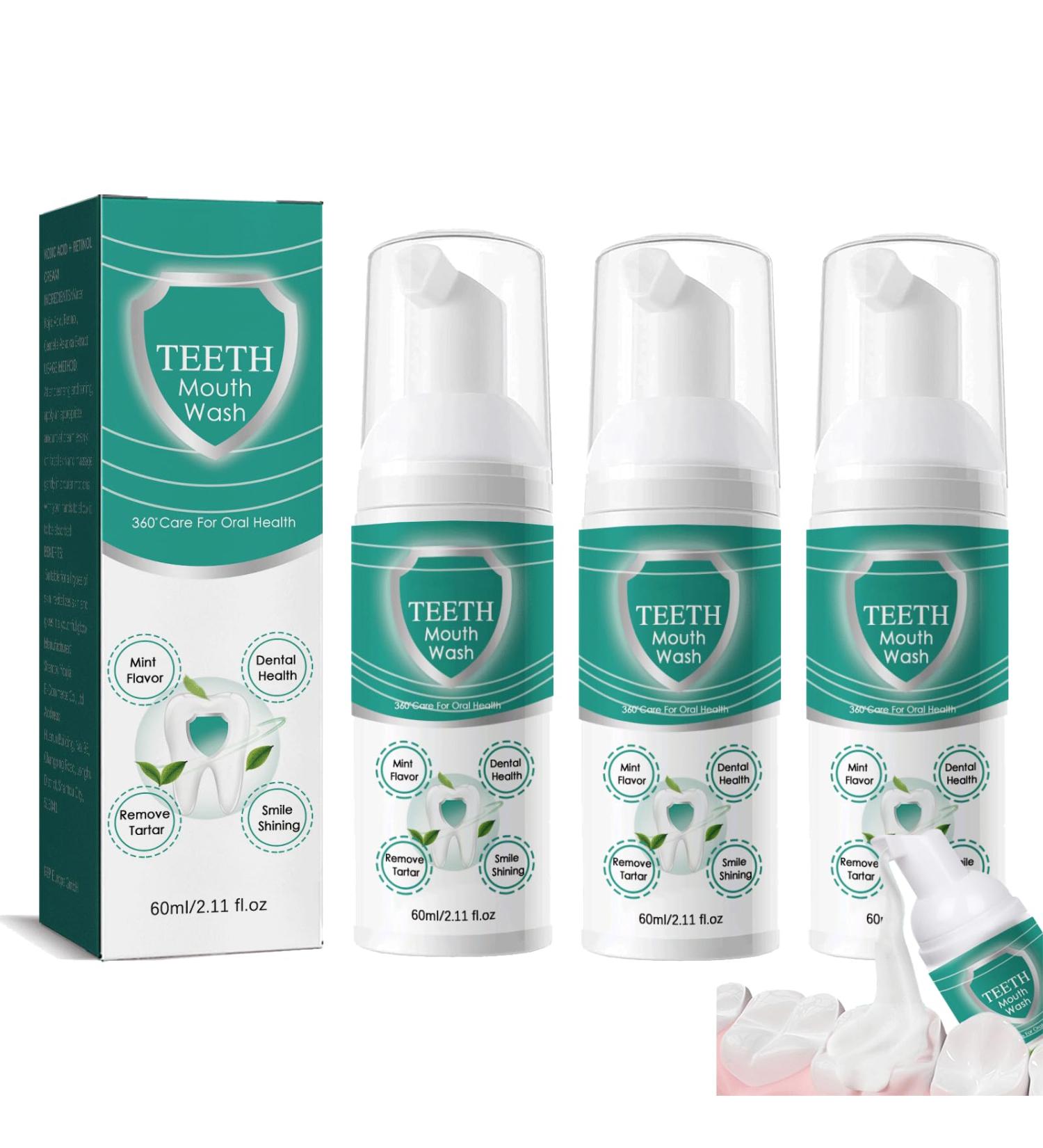 Hudro's Mouthwash & Teeth Whitening Mousse - Total Oral Care Deep Cleaning & Fresh Breath (3PCs) - Buy Online on GoSupps.com