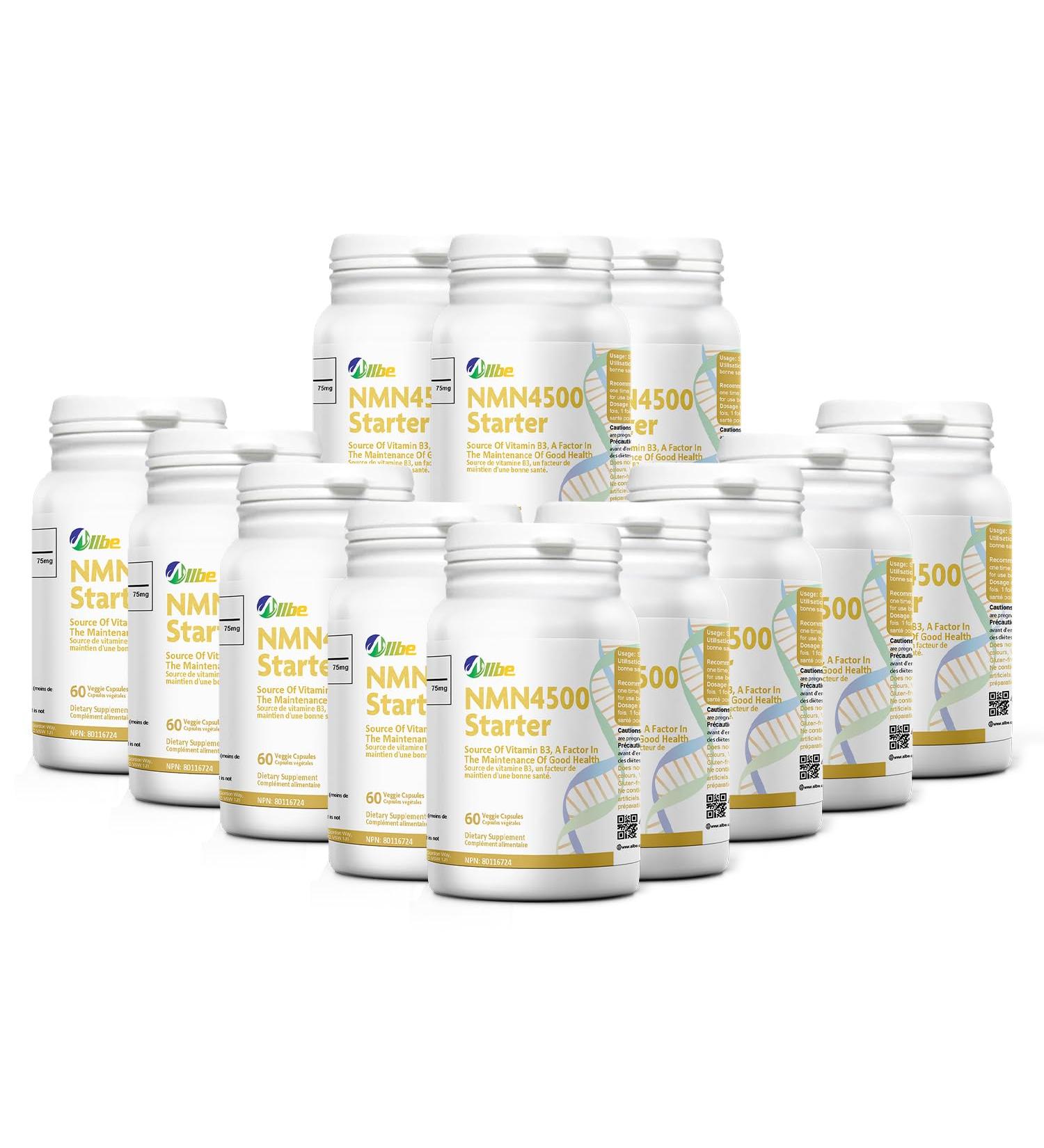 ALLBE NMN 4500 Starter Capsules 12 Packs of 60 Nicotinamide Mononucleotide 75 mg Servings NAD+ Booster Supplement for Cellular Energy Metabolism Immunity and Healthy Aging (1 Pack x 60 Capsules) 60 count (Pack of 12) Nmn 4500 (75mg) - Buy Online on GoSupps.com