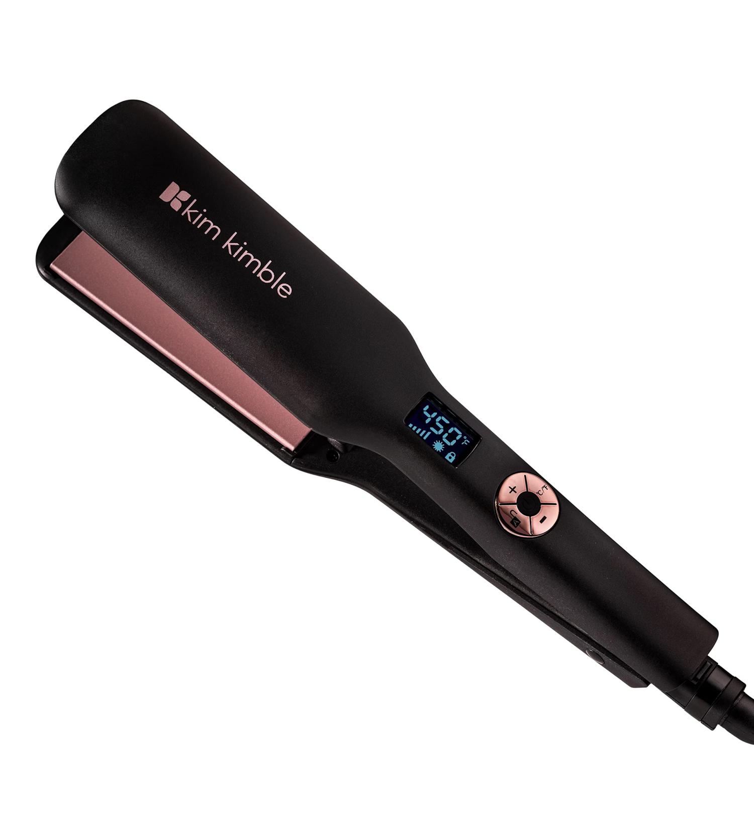 Kim Kimble 2" Inch Digital Flat Iron 1hr Automatic Shutoff Dual Voltage 110-240V Rose Gold