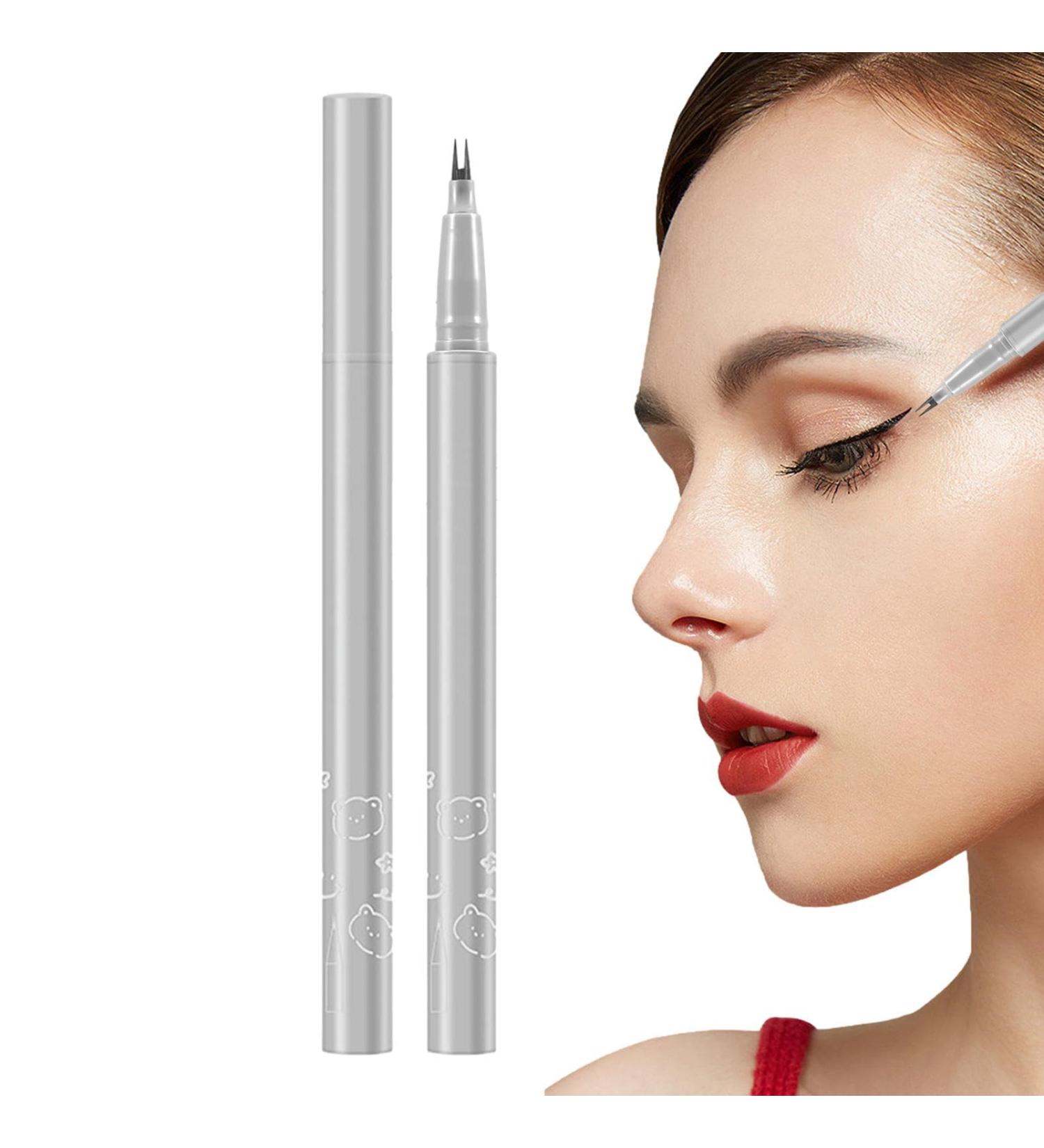 Black Eyeliner | Double Tip Liner Eyeliner | Waterproof Natural Lower Eyelashes Liner Black Make Up Pens for Girls Women Gray Brown - Buy Online on GoSupps.com