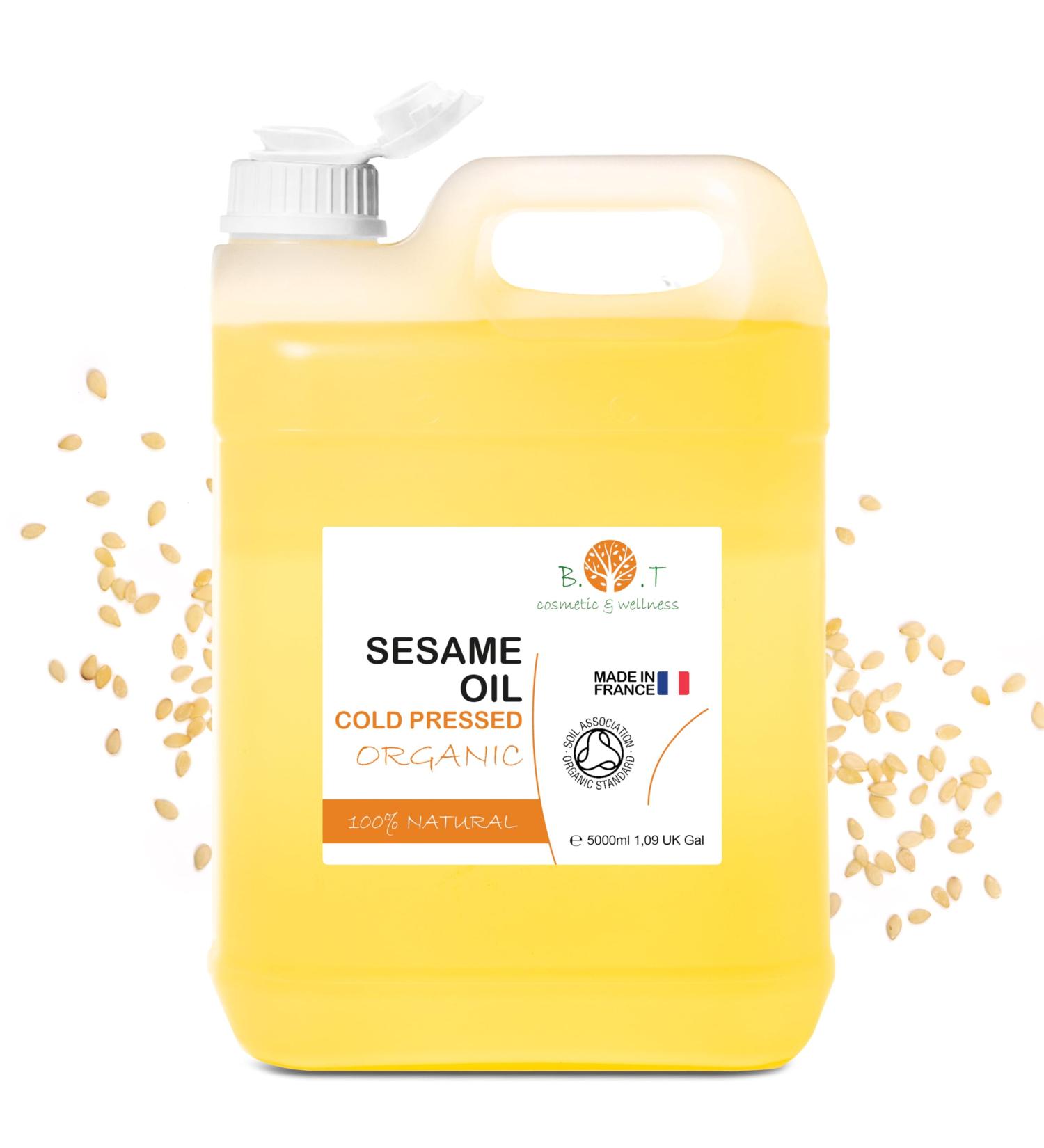 Buy 100% Pure Organic Sesame Oil - Ayurvedic Skin & Hair Care 5000ml | Certified Natural Massage Oil - Buy Online on GoSupps.com