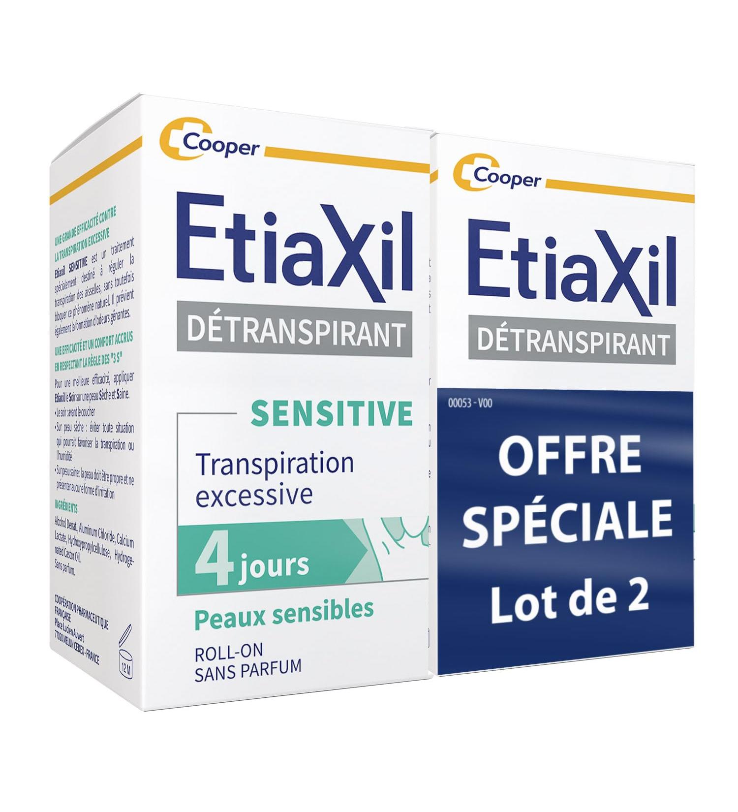 ETIAXIL Underarm Detperspirant for Sensitive Skin Roll-On - 0.5 - Pack Of 2 - Buy Online on GoSupps.com