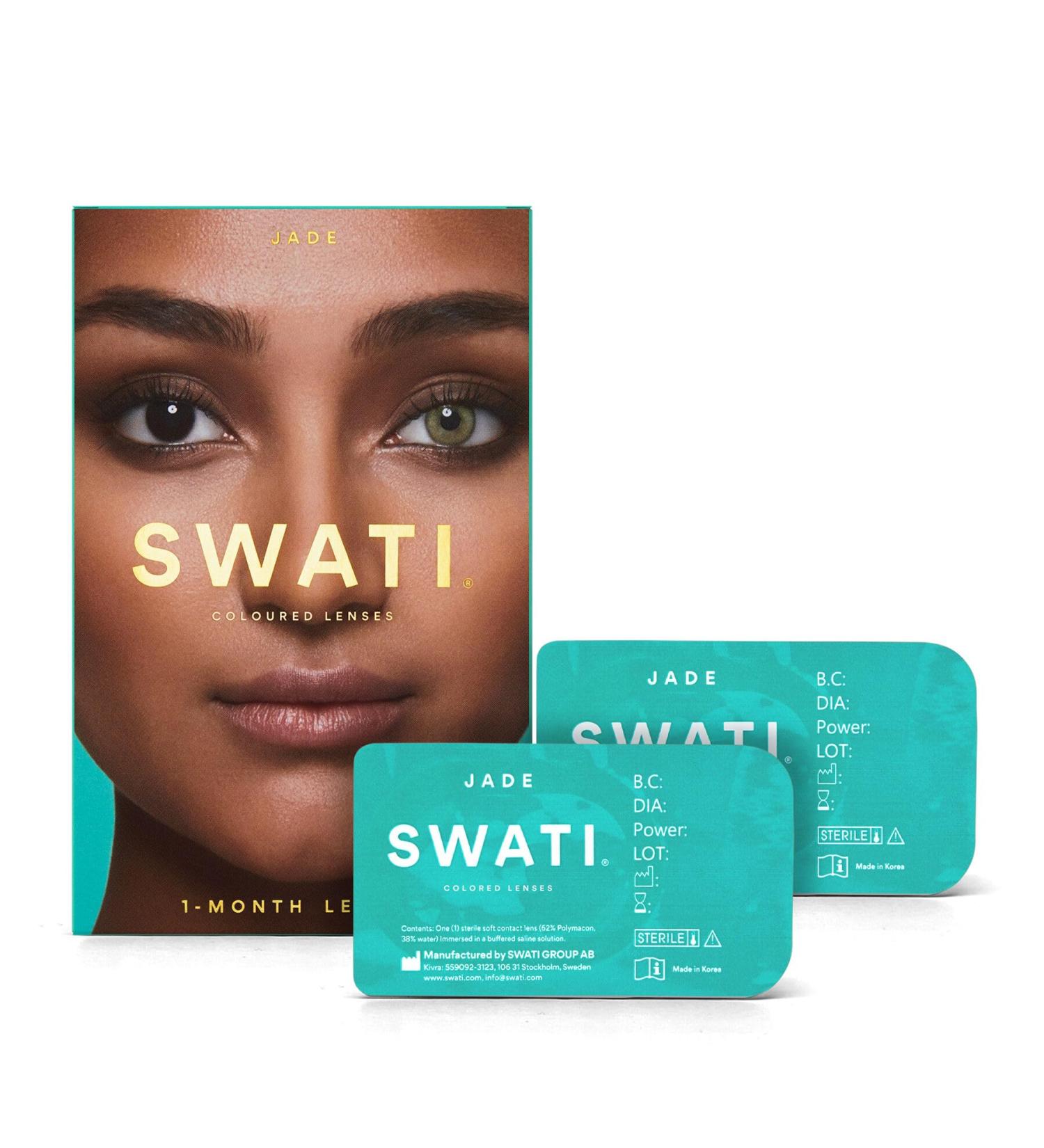 Swati Cosmetics Jade Green Colored Contact Lenses - 1 Month Supply Naturally Looking 0.0 Diopters - International Shipping - Buy Online on GoSupps.com