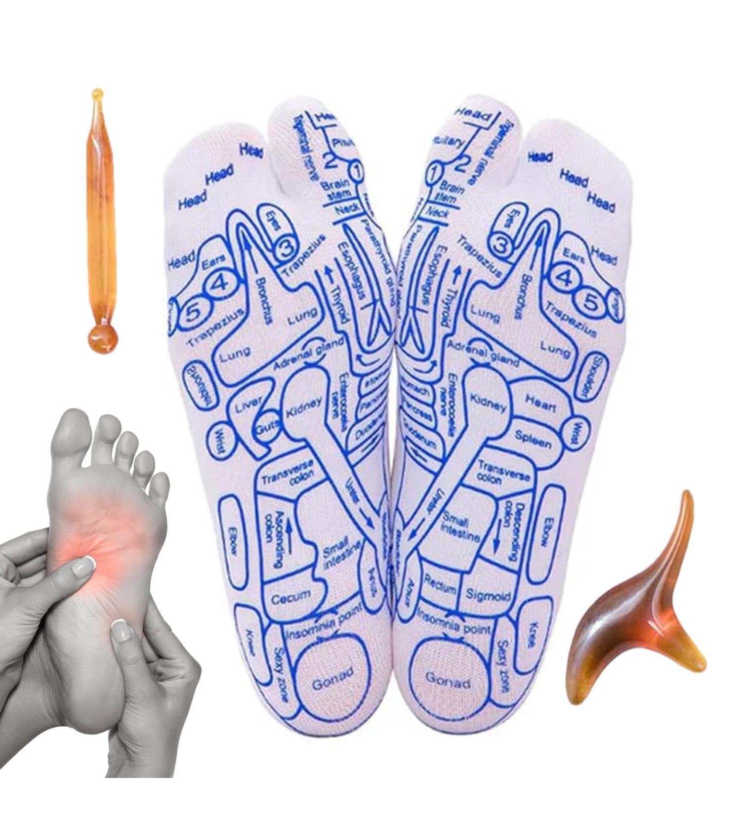 Reflexzone Massage Socks | Cotton Reflexology Sock Set for Foot Health & Pressure Point Relief - Buy Online on GoSupps.com