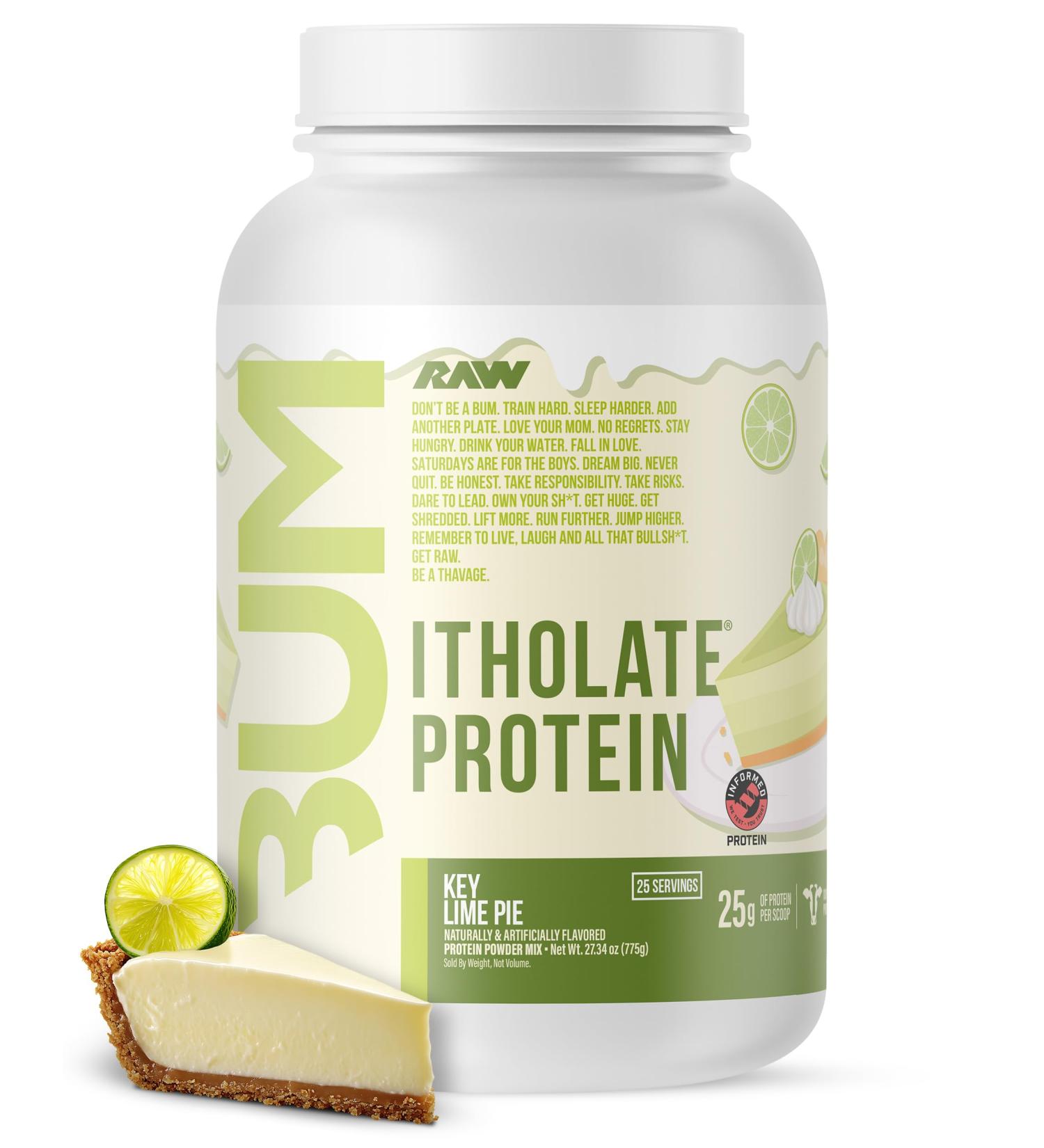 RAW Whey Isolate Protein Powder Key Lime (CBUM Itholate Protein) - 100% Grass-Fed Sports Nutrition for Muscle Growth & Recovery - Low-Fat Low Carb Naturally Flavored - 25 Servings Key Lime Pie - Buy Online on GoSupps.com