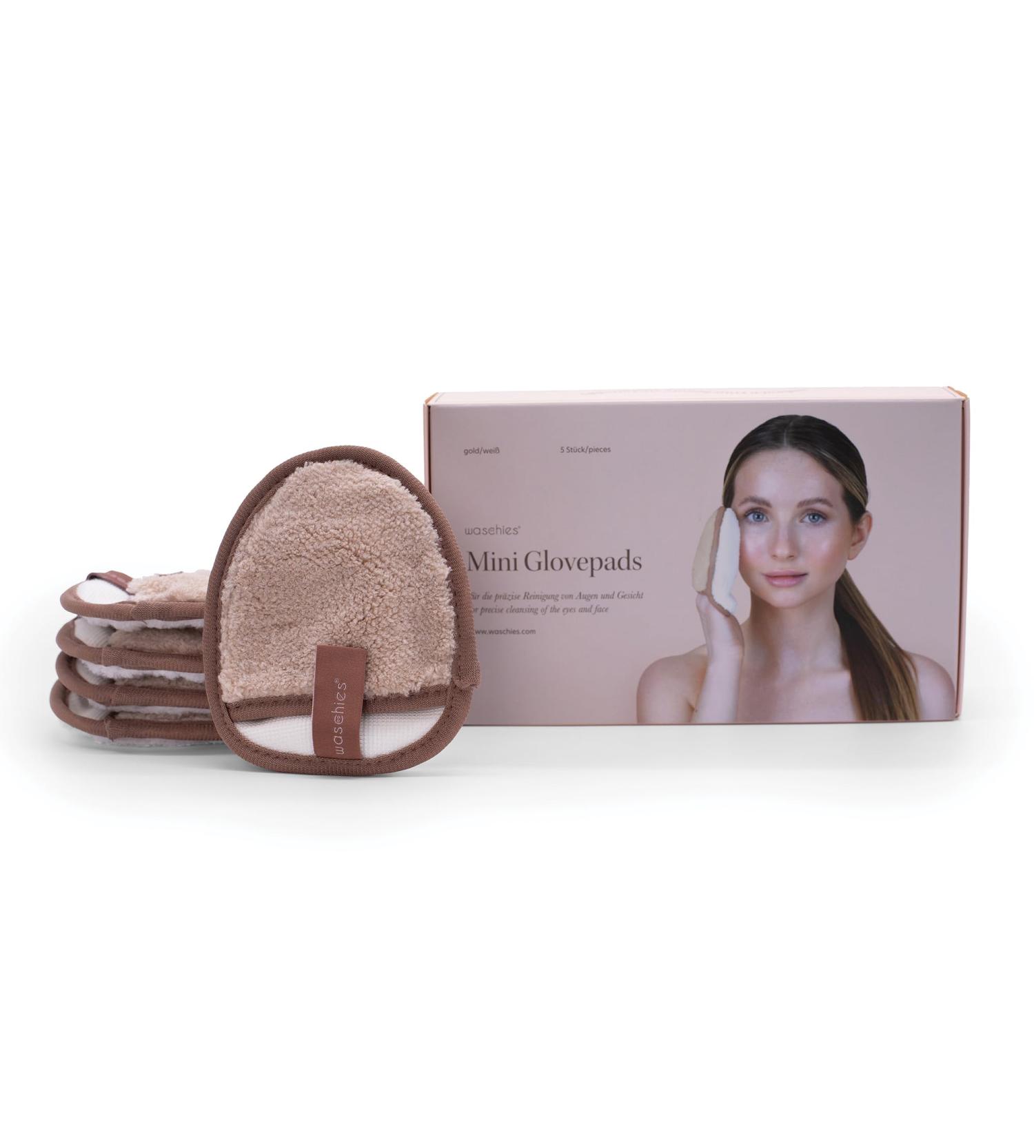 waschies Mini Glove Pads 5 Pack Hypoallergenic Makeup Remover Pads Reusable Skin-Friendly with Finger Pocket Face Eye Cleansing for Adults - Buy Online on GoSupps.com