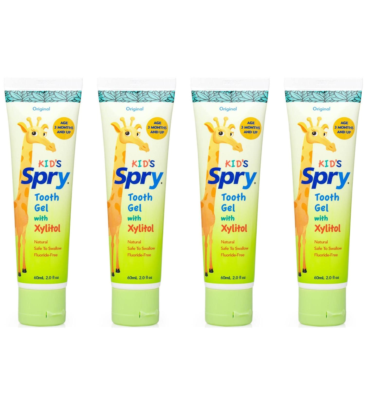 Xlear Spry Kid's Tooth Gel with Xylitol Original Flavor 2 oz Tube - Pack of 4 - Buy Online on GoSupps.com
