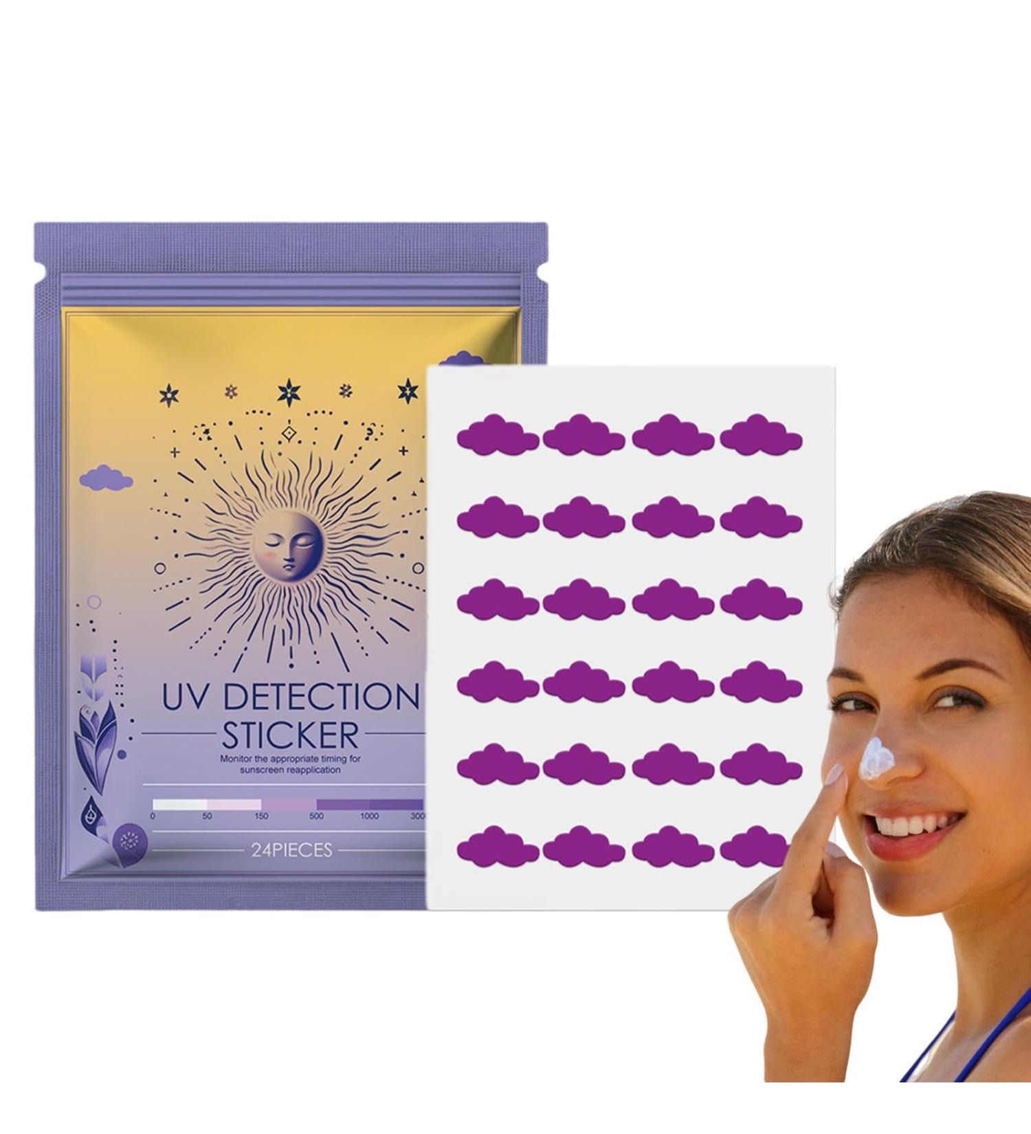 Geteawily UV Detection Patches | Sunscreen Reminder Stickers Sunscreen Stickers Sunblock Patches Know When to Re-Apply Sunscreen Sun Patch for Sunscreen clouds - Buy Online on GoSupps.com
