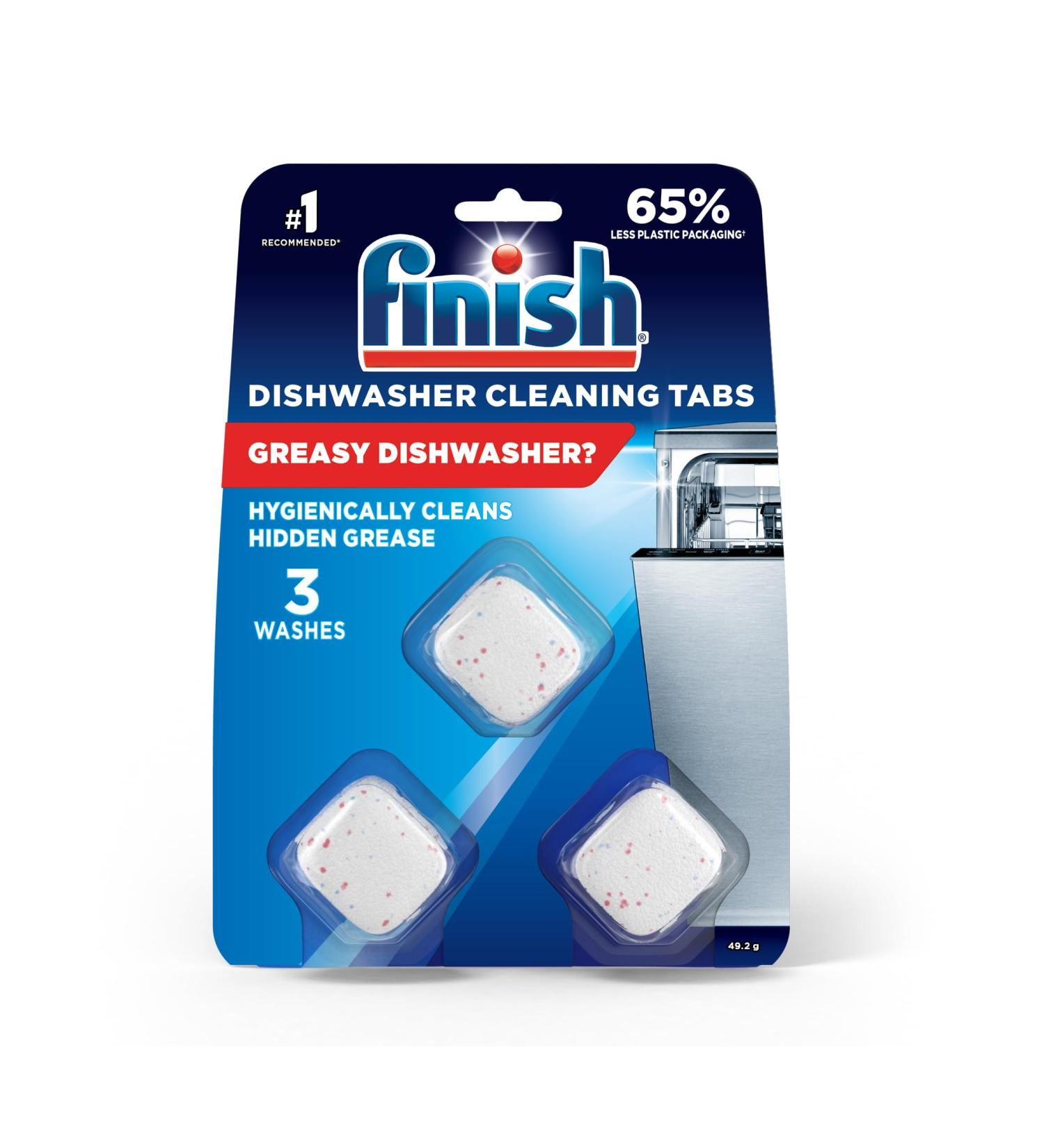 Finish In-Wash Dishwasher Cleaner Cleans Hidden Grease and Grime 3 Tablets 3 washes