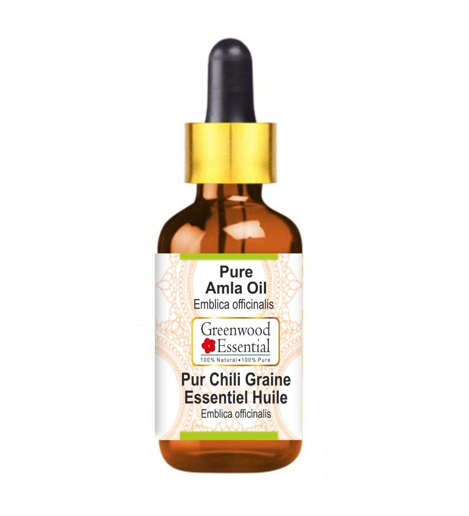Greenwood Essential Pure Amla Oil (Emblica officinalis) with Glass Dropper Premium Therapeutic Grade for Hair, Skin & Aromatherapy 50ml (1.69 oz) 50ml (1.69 Ounce) With Glass Dropper - Buy Online on GoSupps.com