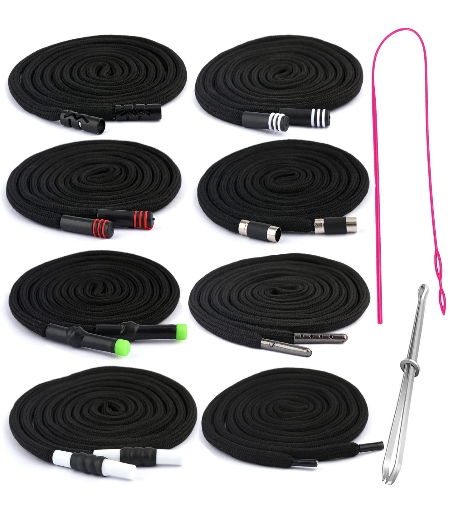 YZSFIRM 8 Pcs Drawstring Cords Replacement Set with Easy Threader Tool - Black 51 Inch for Hoodies, Sweatpants, Clothing, Jackets & Coats - Buy Online on GoSupps.com
