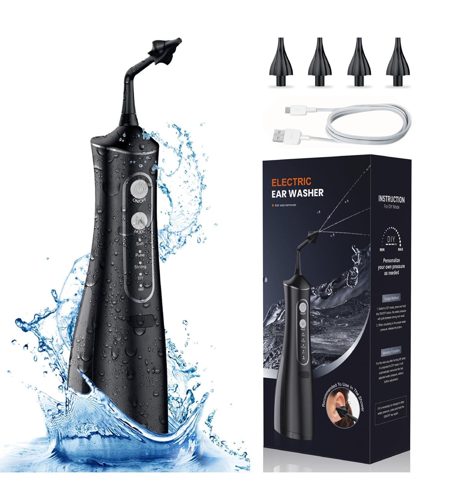 Electric Ear Wax Removal Kit - Waterproof Rechargeable 4 Modes Safe & Effective for Adults & Kids - Buy Online on GoSupps.com