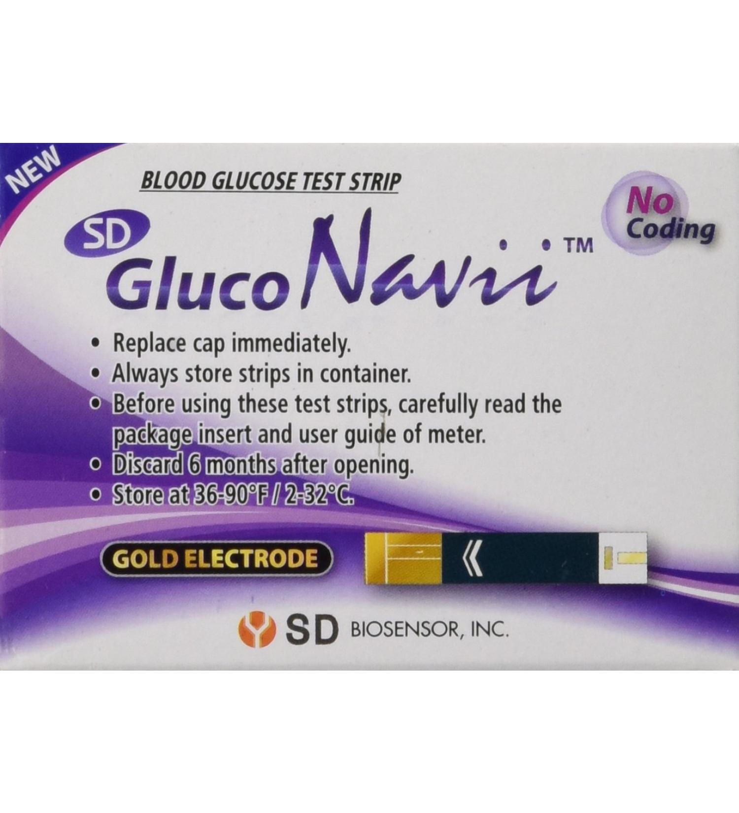 GlucoNavii Blood Glucose Test Strips - 50 Ct Box