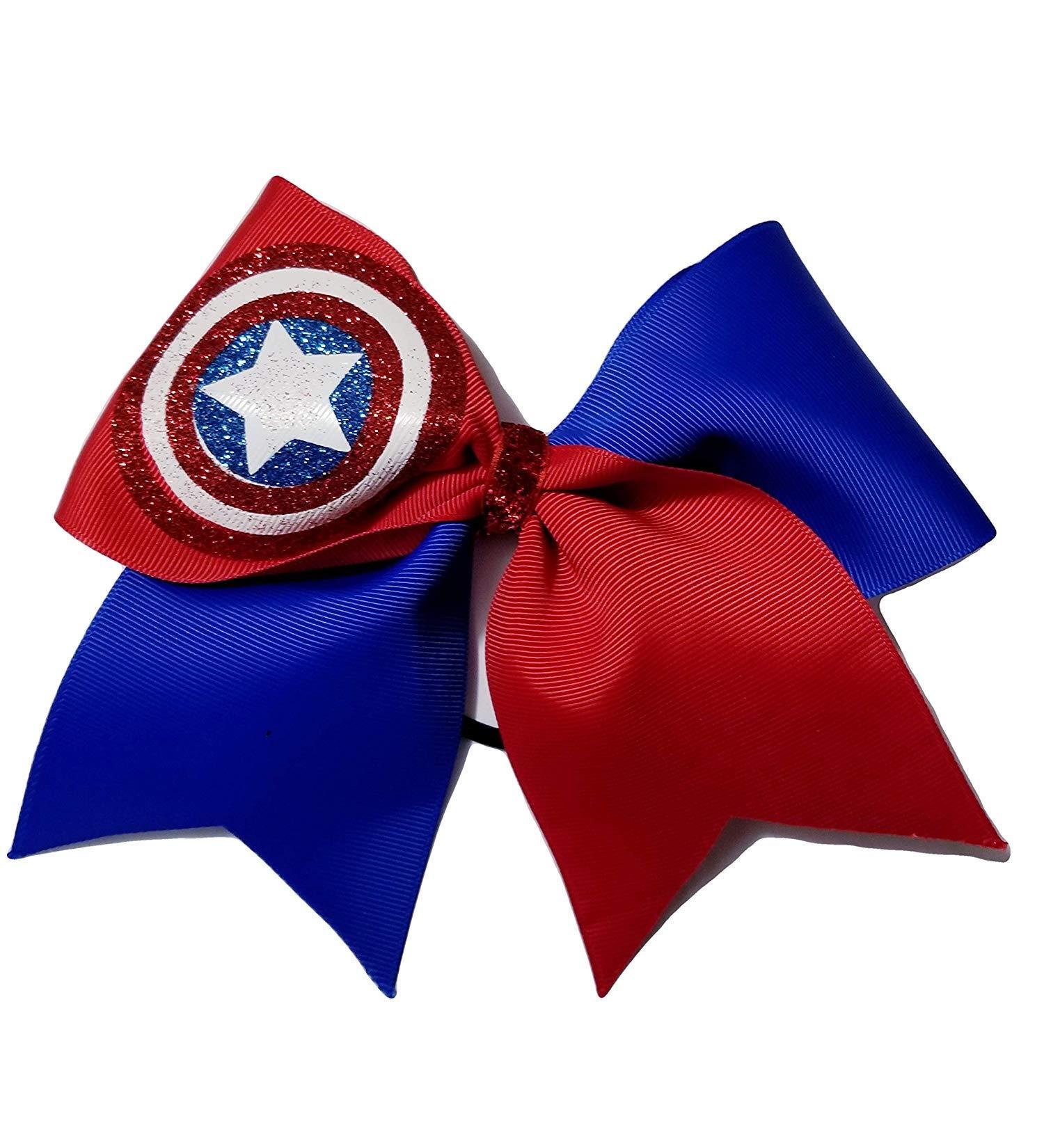 Cheer Bows Blue and red Captain America Hair Bow