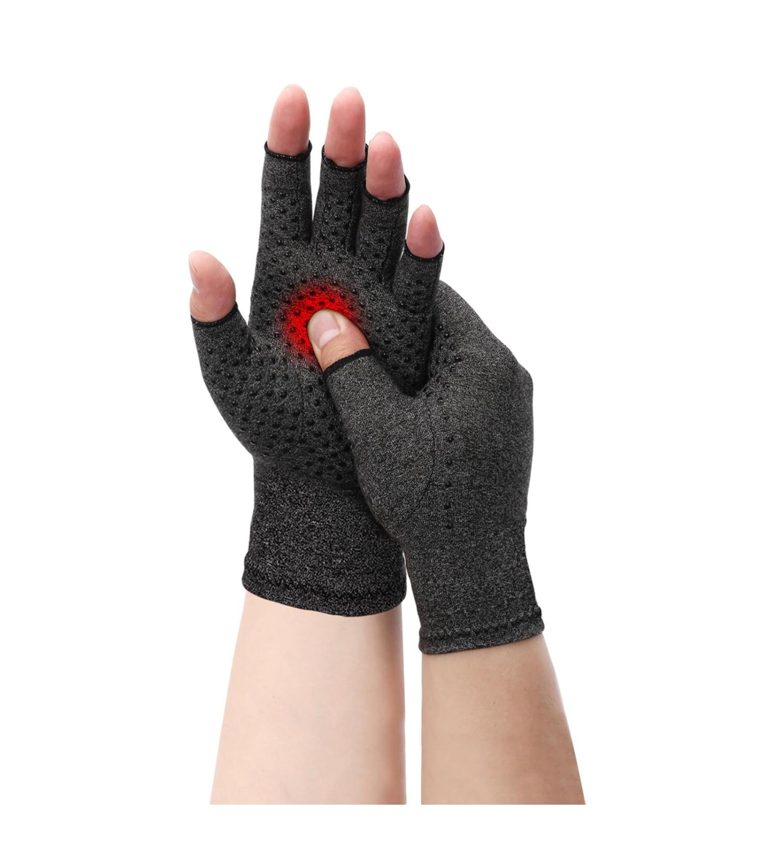 YOGINGO Fingerless Compression Gloves for Arthritis Relief - M Grey, 1 Pair - Buy Online on GoSupps.com