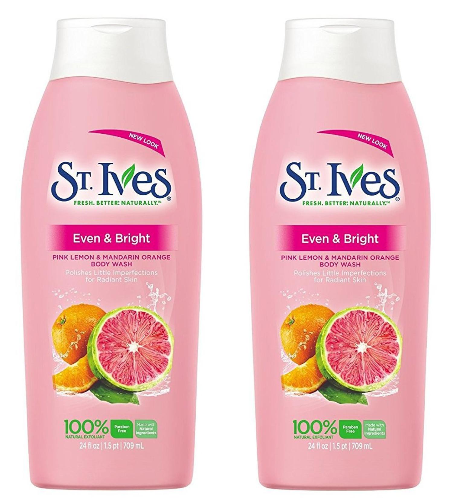 St Ives Radiant Skin Body Wash 13.5 oz (399ml) - Pink Lemon & Mandarin Orange - 2 Pack - Buy Online on GoSupps.com