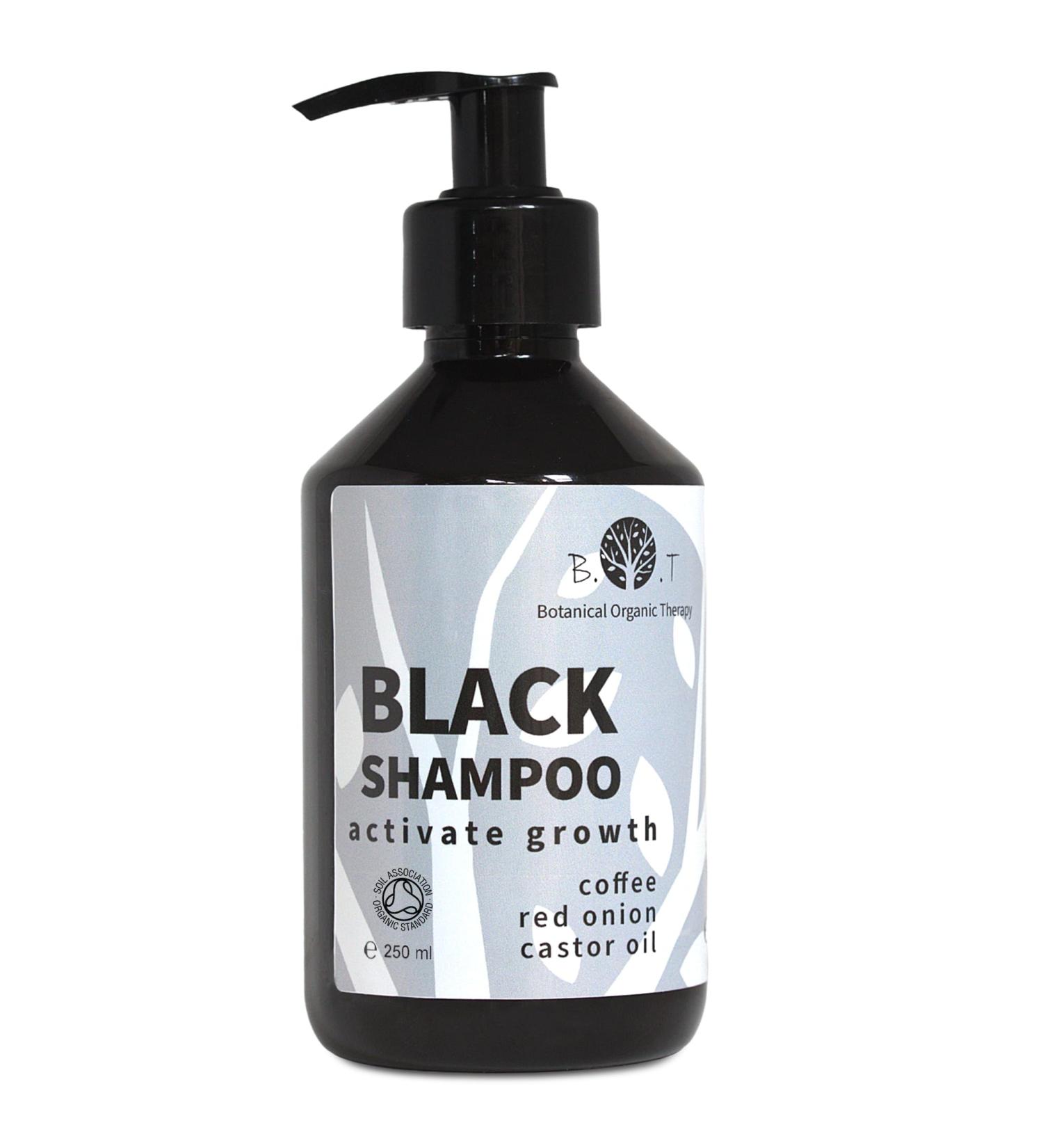Made in France BOT cosmetic & wellness Black Hair Growth Shampoo Coffee Castor Oil & Red Onion Extract For Oily Hair Supports Hair Growth AntiDandruff Natural Ingredients Dark 250 ml - Buy Online on GoSupps.com