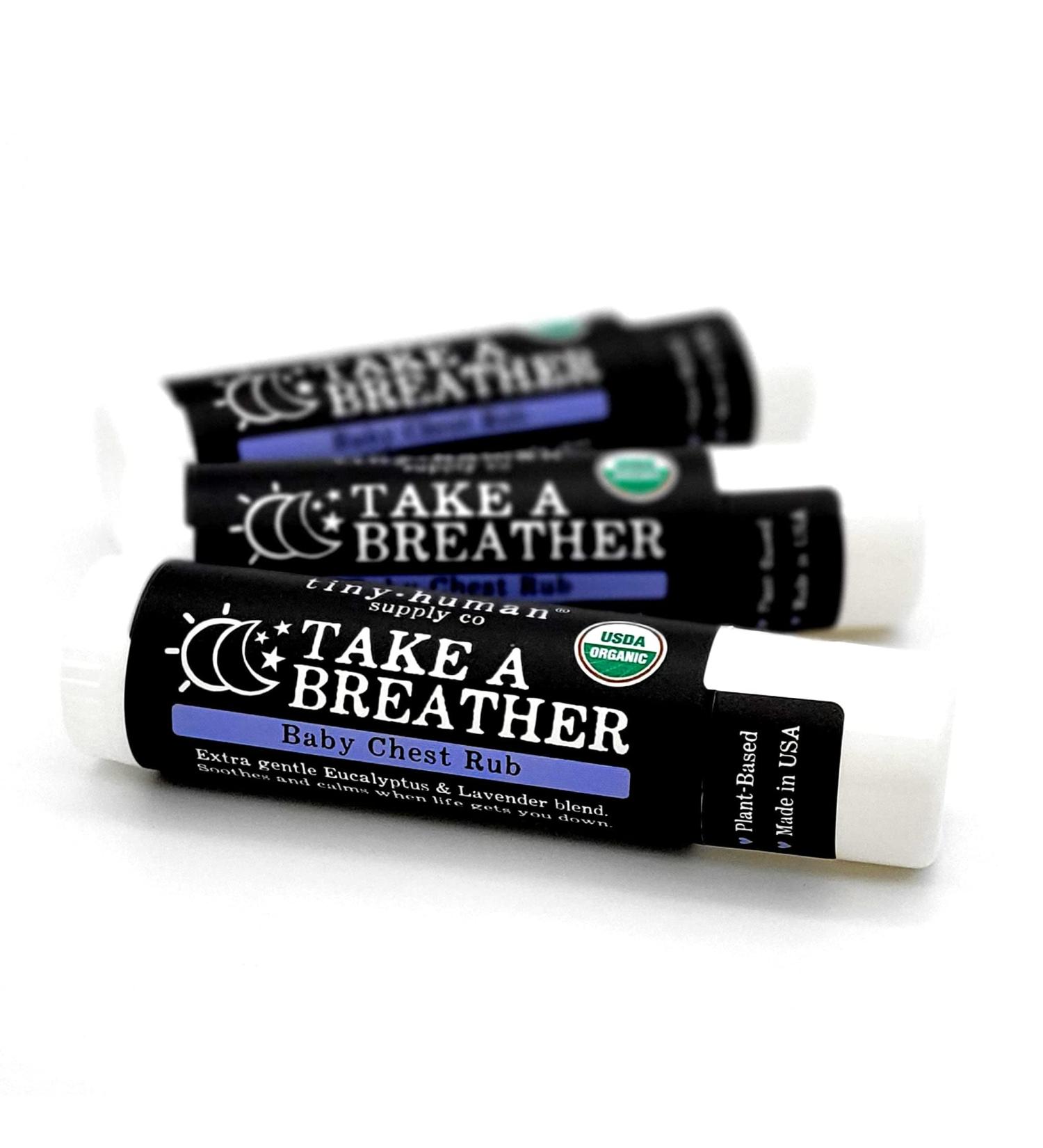 Tiny Human Supply Co Organic Take A Breather Baby Chest Rub Stick 3pk 100% Natural Soothing Lavender & Eucalyptus Petroleum Free Cruelty Free - Buy Online on GoSupps.com