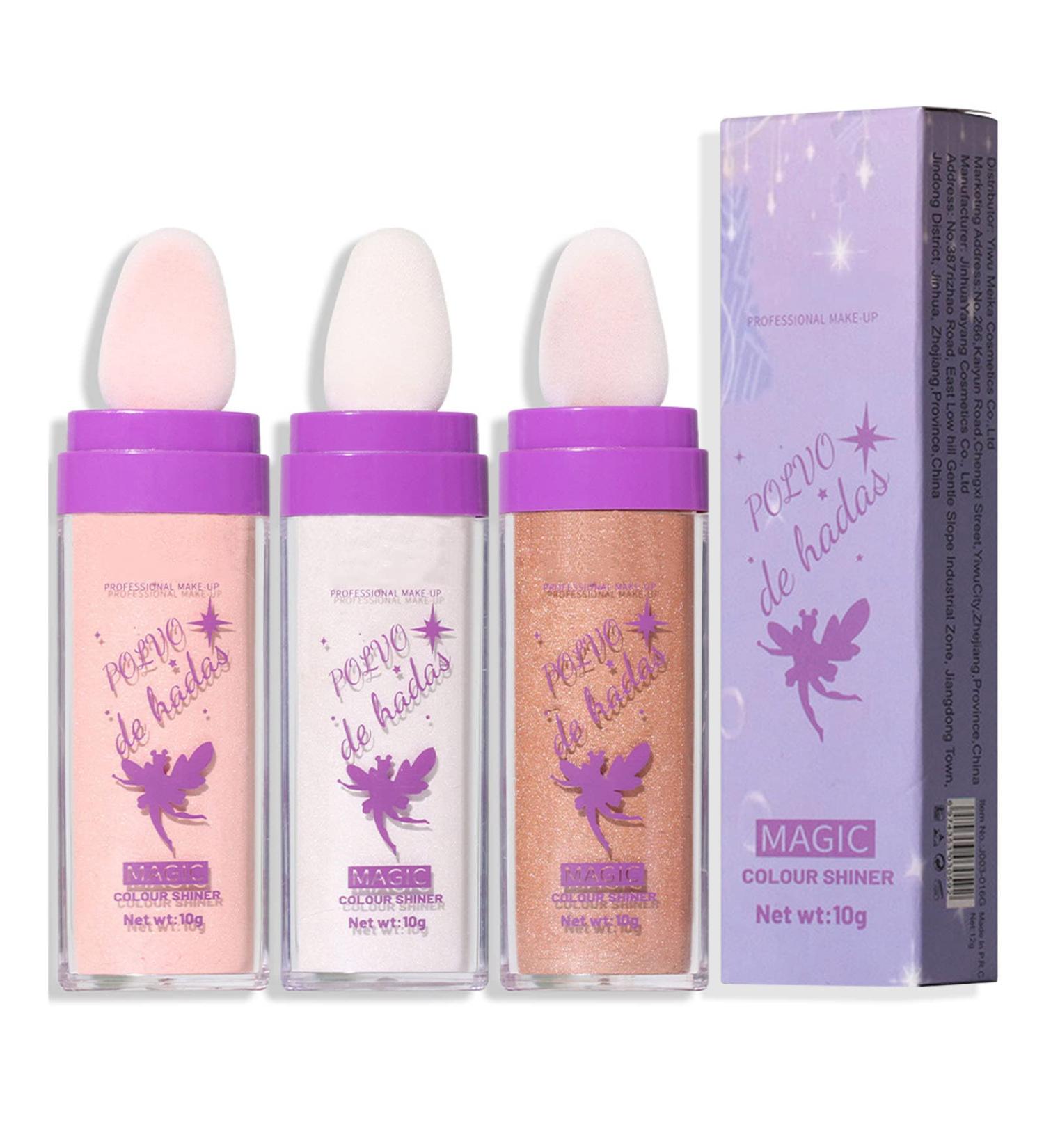 Polvo De Hadas Highlighter Stick - Shimmering Glitter Powder for Face, Body, Lips & Eyes (3 Colors) - Buy Online on GoSupps.com