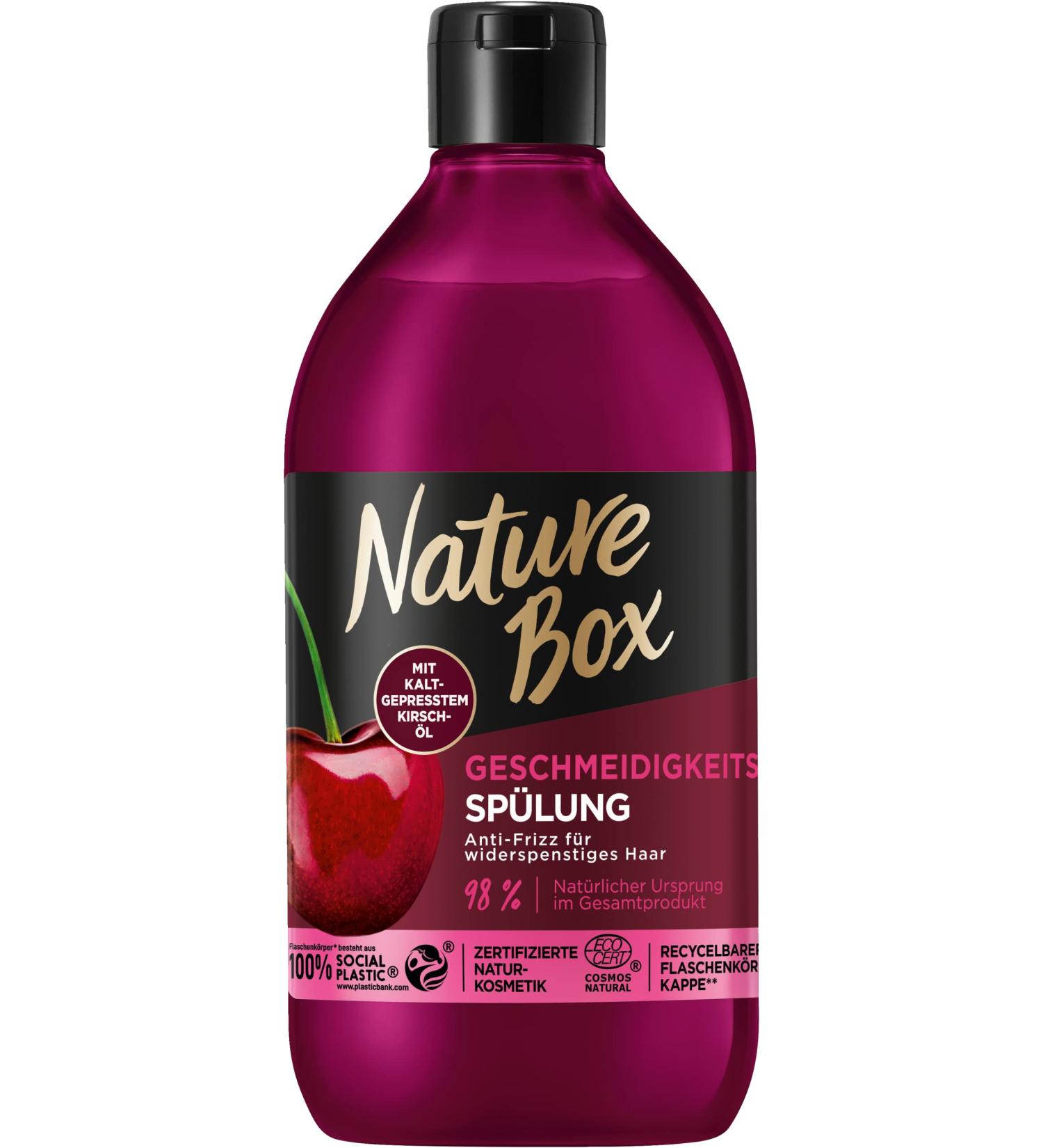 Nature Box Gentle Conditioner (385ml) Cold Pressed Cherry Oil Conditioner Ideal Conditioner for Unruly Hair - Buy Online on GoSupps.com
