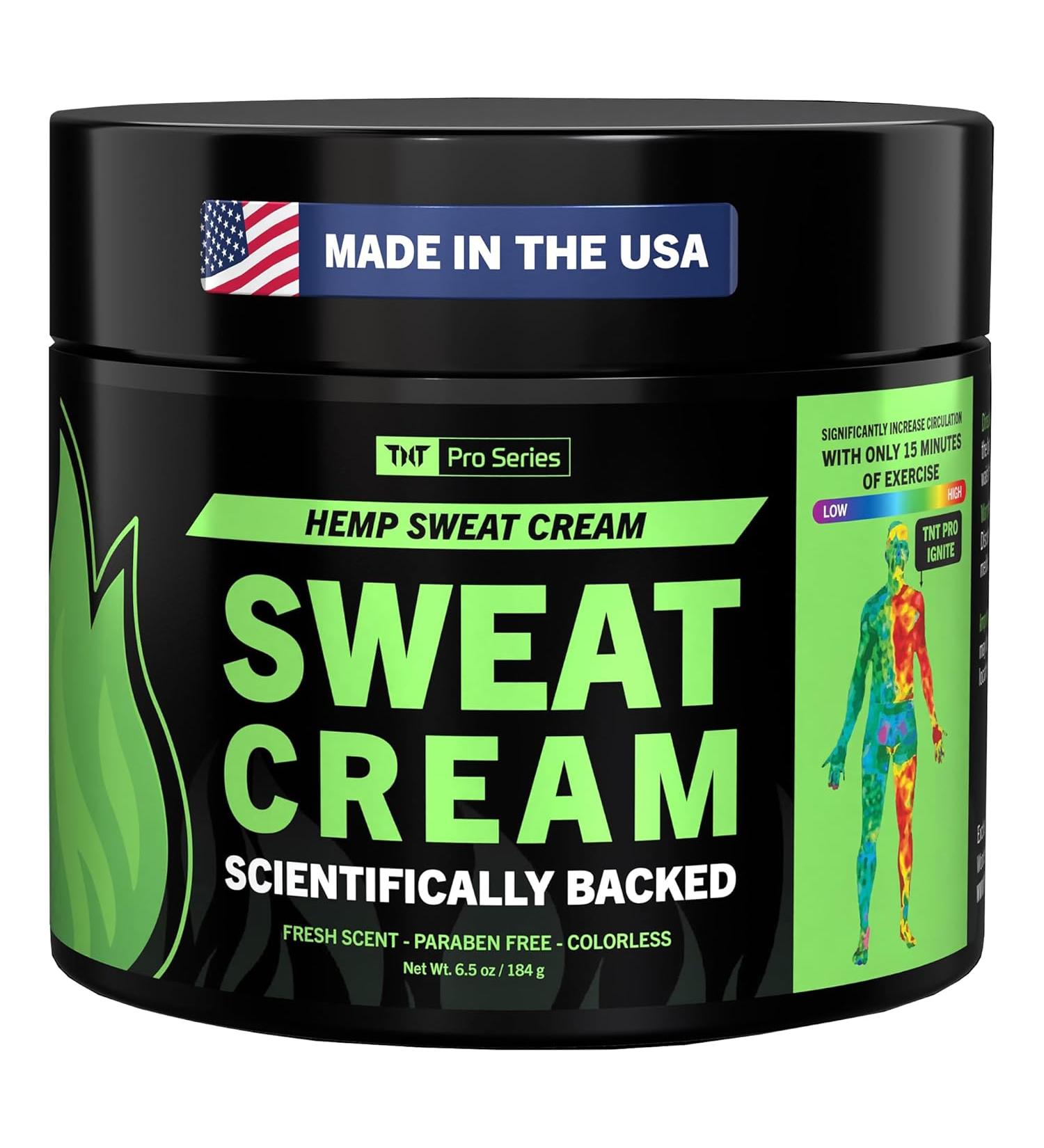 TNT Pro Ignite Belly Fat Burner Sweat Gel with Hemp Pain Relief - 6.5 oz Jar for Weight Loss & Cellulite Slimming - Men & Women - Buy Online on GoSupps.com