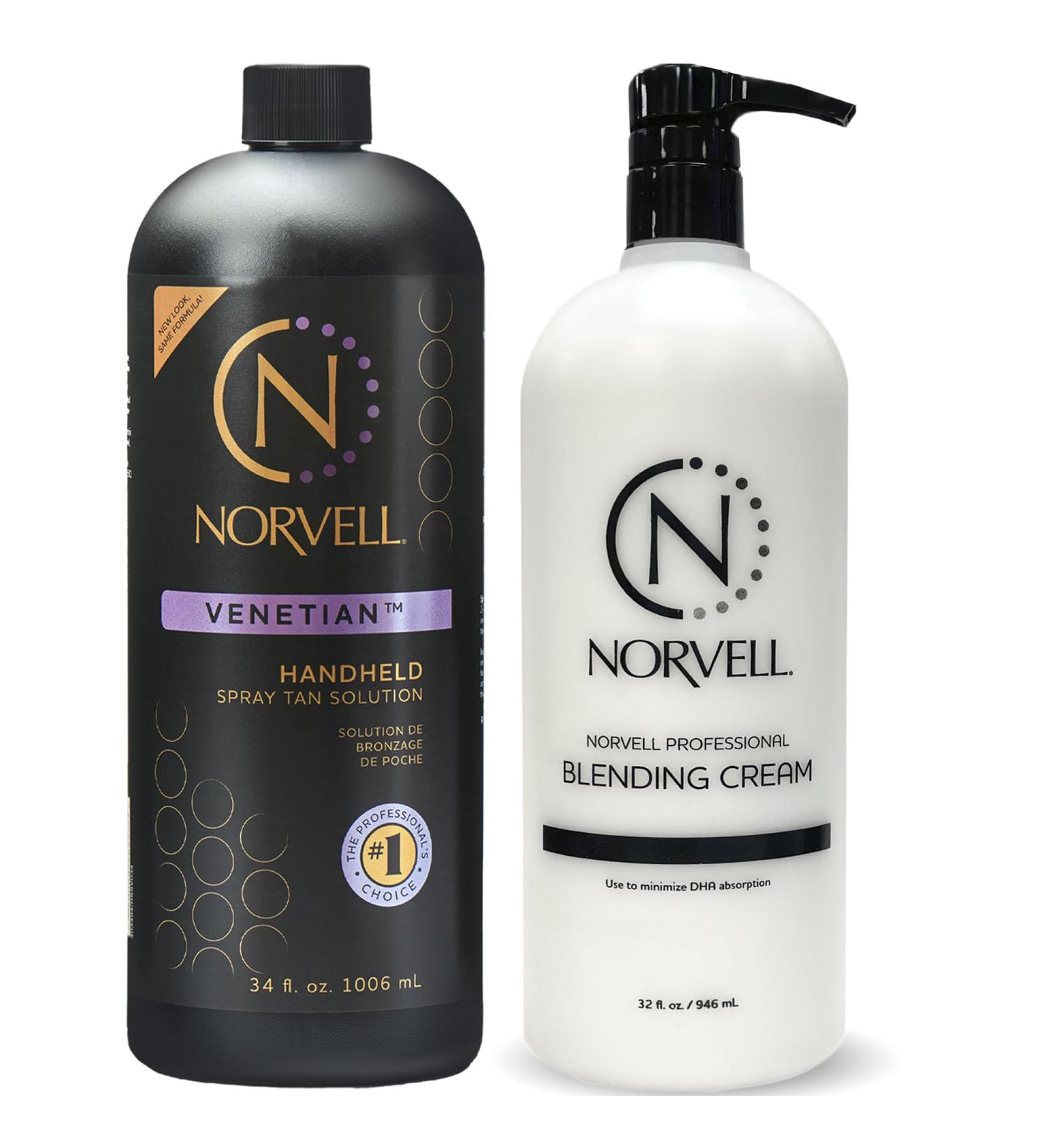 Norvell Premium Sunless Tanning Solution Bundle - Venetian 34 Fl Oz and Pro Blending DHA Barrier Cream 32 Fl Oz - Buy Online on GoSupps.com