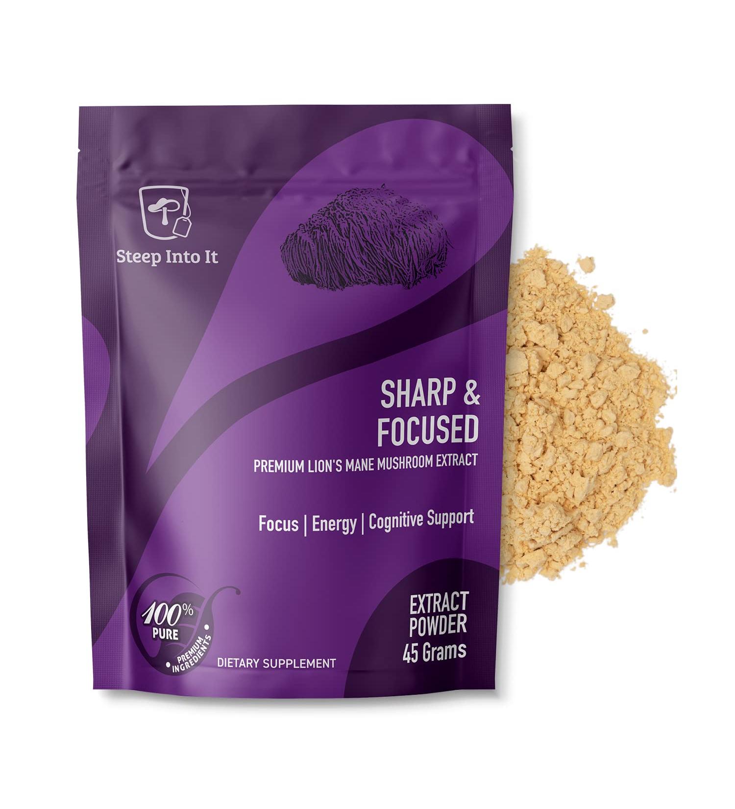 Organic Lions Mane Mushroom Supplement for Mental Clarity & Focus - 45g (30 Servings) - Buy Online on GoSupps.com