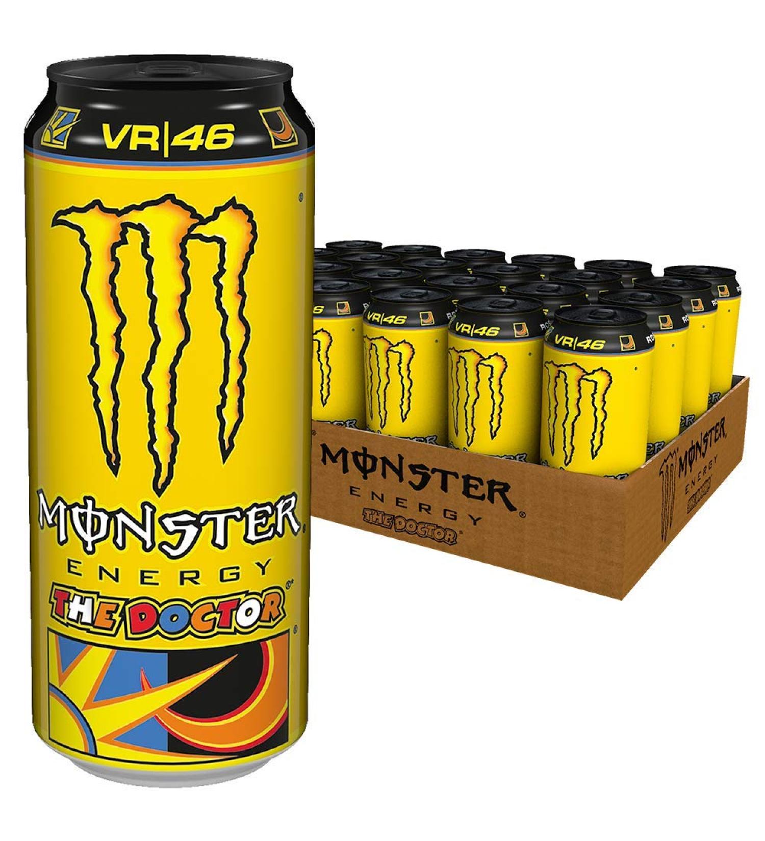 Monster Energy Doctor Valentino Rossi Edition | Sparkling Citrus Taste | 24 x 500ml Energy Drink Pack - Buy Online on GoSupps.com