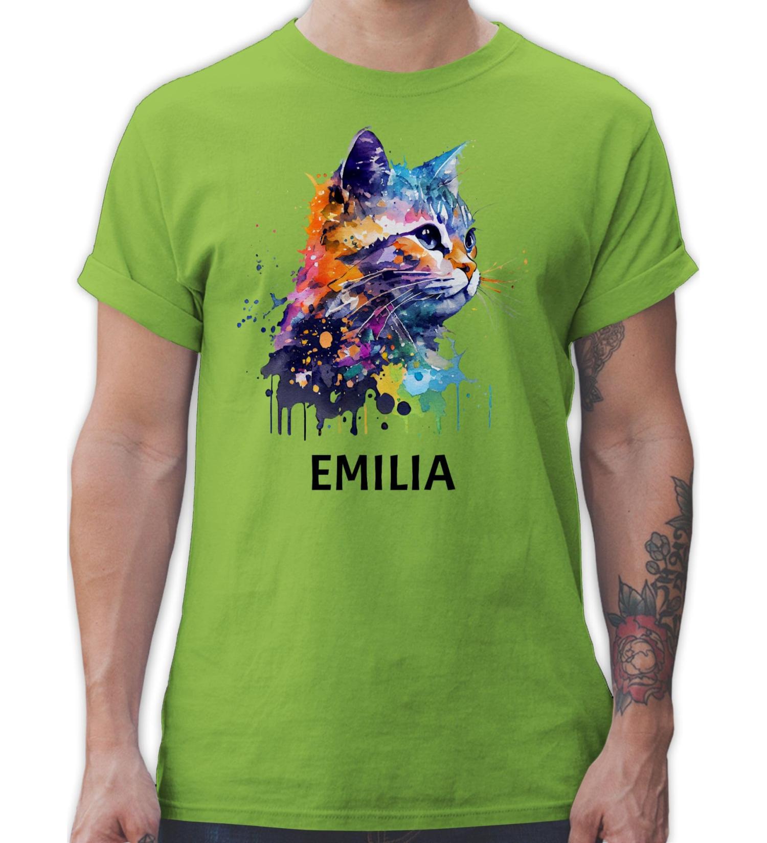 Personalized Cat Lover T-Shirt - Custom Name Gift for Men - Shirtracer Light Green M - Buy Online on GoSupps.com