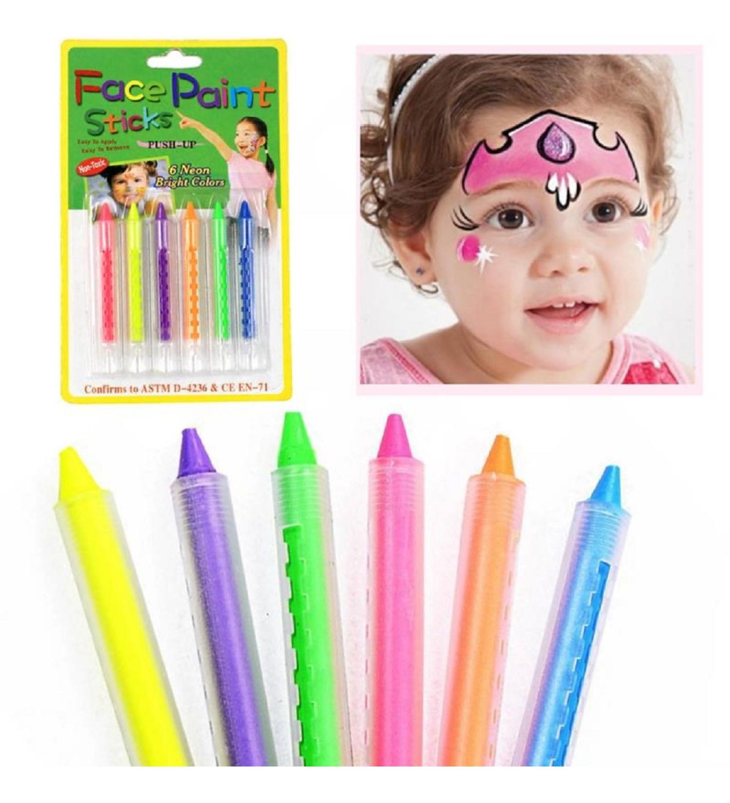 Fantasy Time 6 Set Fairy Tale Coloring Pins | Fluorescent Face & Body Art for Halloween Carnival & Parties - Buy Online on GoSupps.com