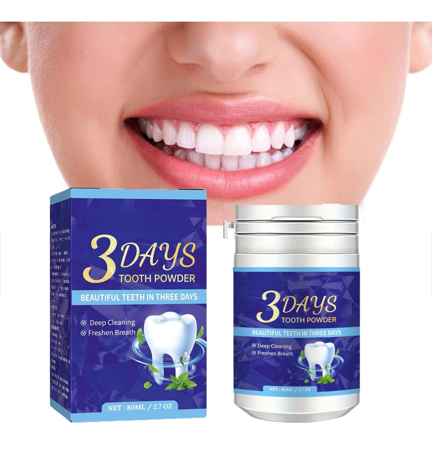 3 Days Teeth Whitening Powder - Effective Stain Removal for Bright White Teeth (1PC) | Fast International Shipping - Buy Online on GoSupps.com