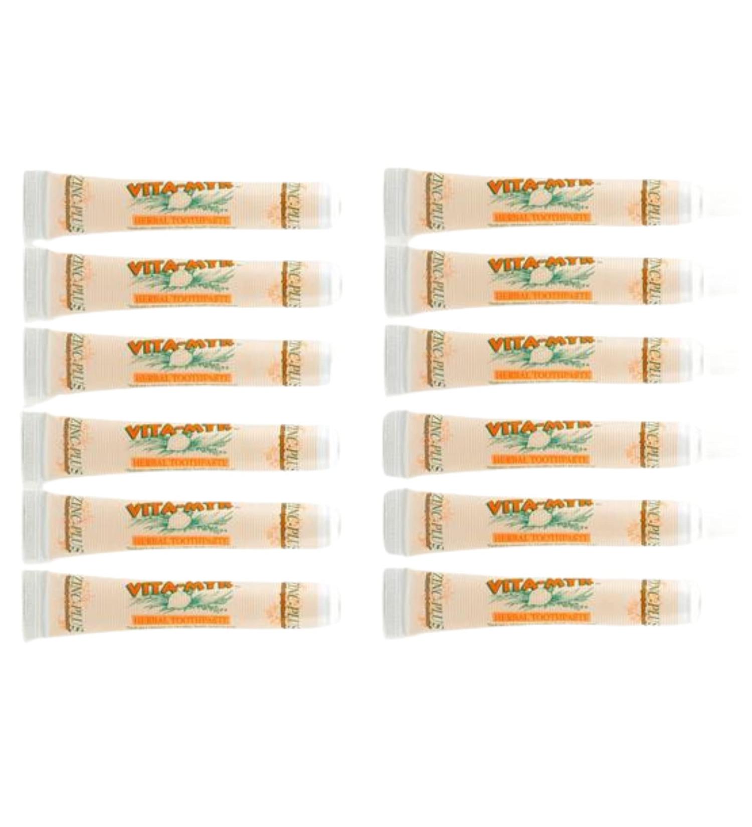 12 Pk VITA-MYR Travel Size Natural Toothpaste 1 Oz Travel Size Safe & Effective -Vitamyr Toothpaste with No SLS No Sugar No Fluoride No Aspartame No Saccharin Gluten Free & Vegan. - Buy Online on GoSupps.com