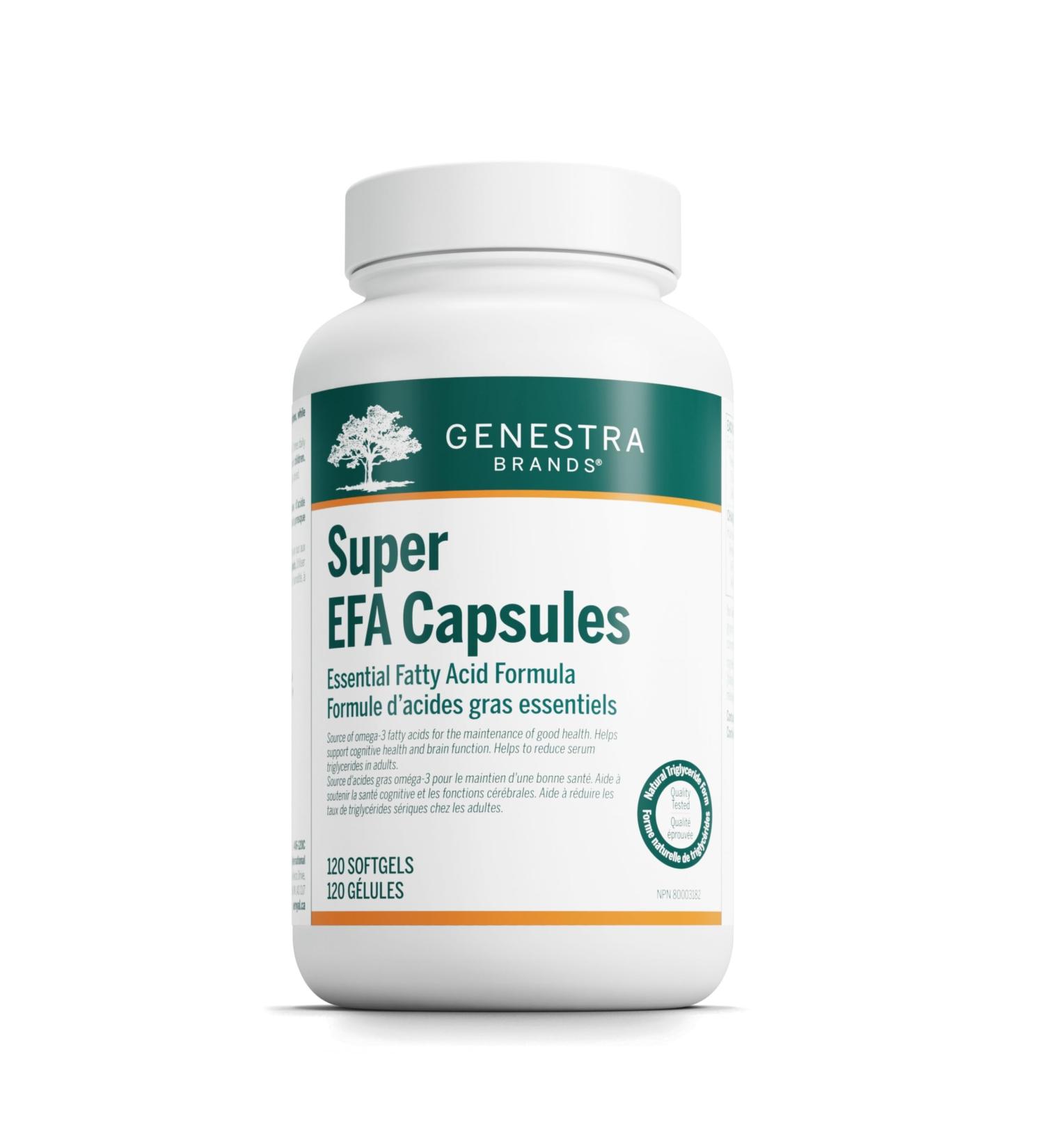 Genestra Brands - Super EFA Capsules - Essential Fatty Acid Formula - 120 Softgel Capsules - Buy Online on GoSupps.com