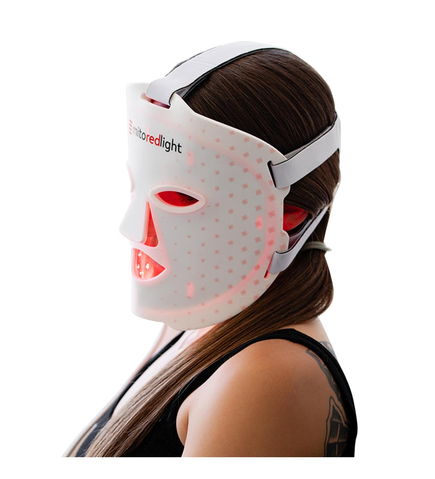 MitoGLOW Red Light Mask - Battery Operated Red Light Therapy for Face & Neck | On-The-Go Skincare | Glowing Skin Solution - Buy Online on GoSupps.com