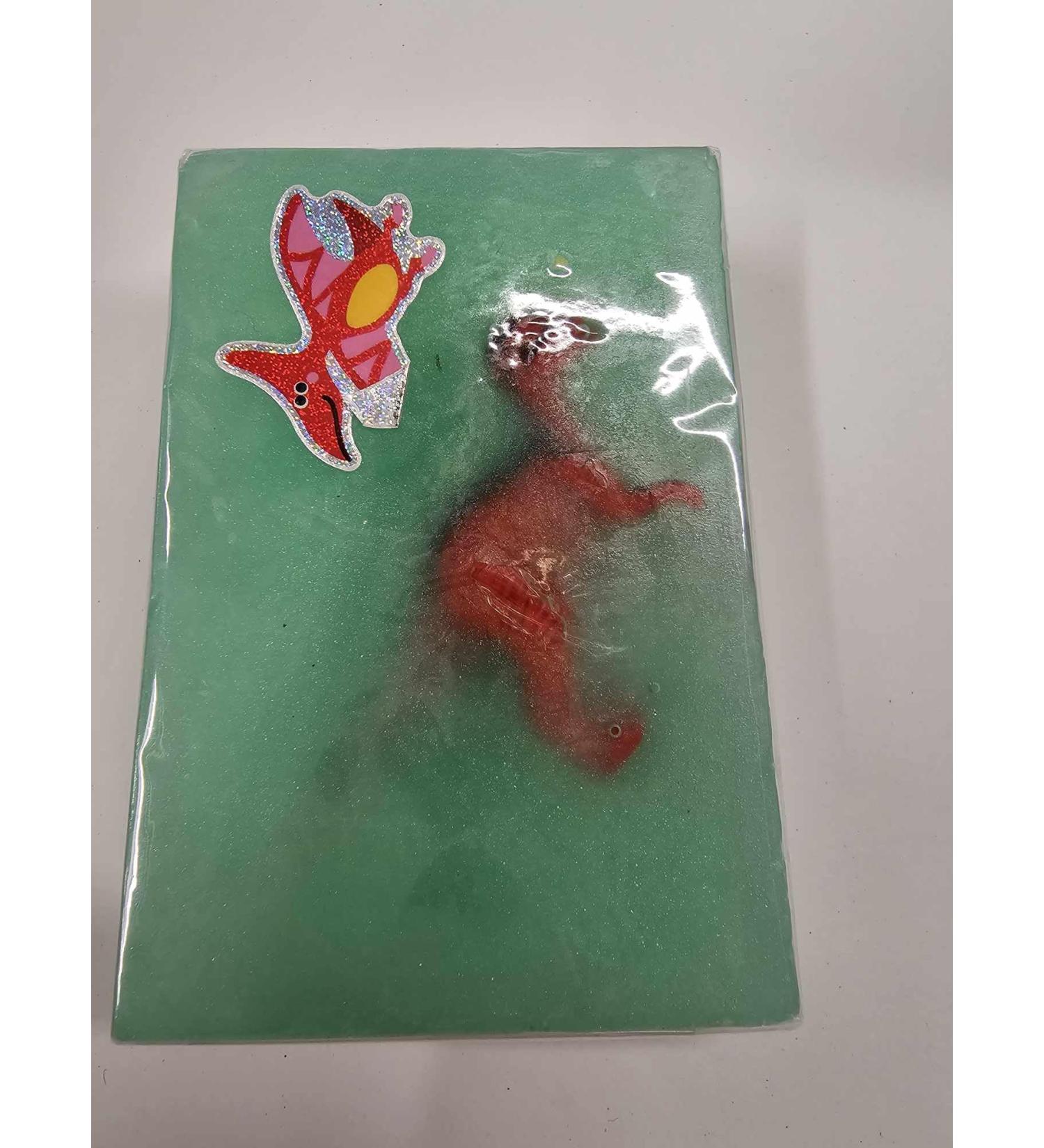 Dinosaur figure inside soap 8x5x2cm soaps fragrance free suitable for sensitive skin colours and dino will vary