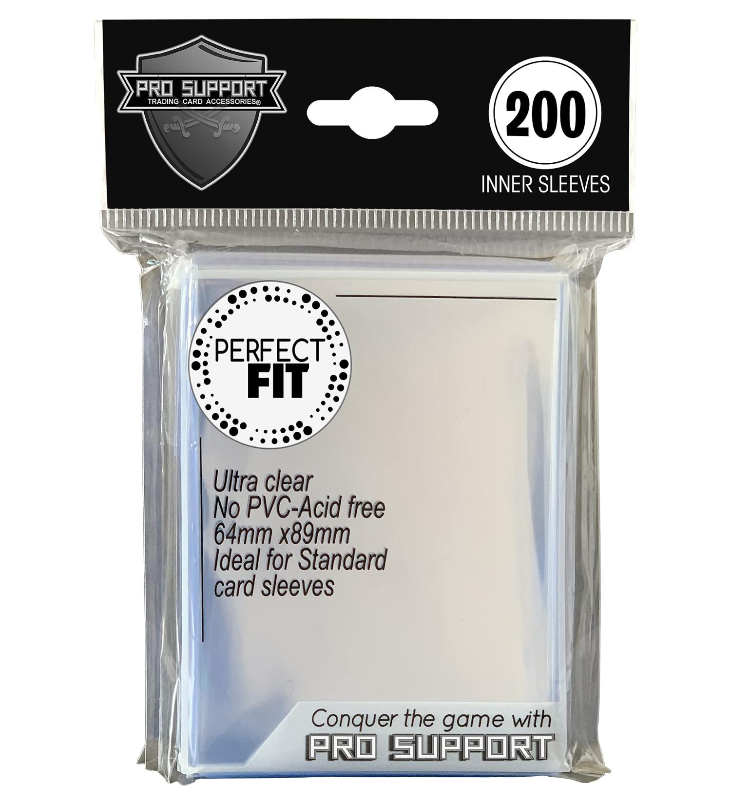 200 Premium Ultra Clear Double Sleeving Sleeves for Standard Size Trading Cards - Ideal for Magic The Gathering, Pokemon, Dragon Ball Super - by Pro Support - Buy Online on GoSupps.com