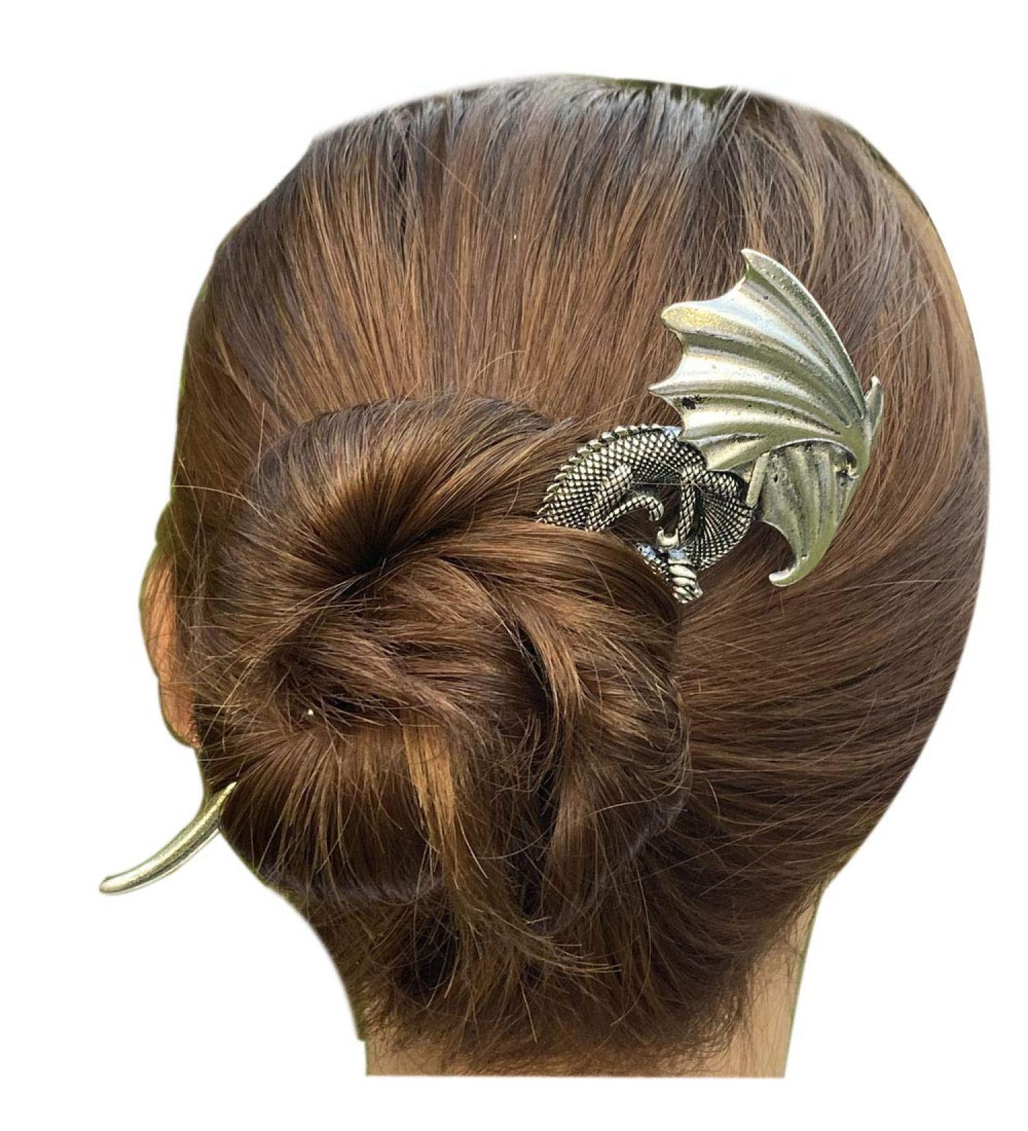 Viking Celtic Dragon Hair Stick Slide - Long Hairpin Clip for Irish Hair Accessories - Buy Online on GoSupps.com