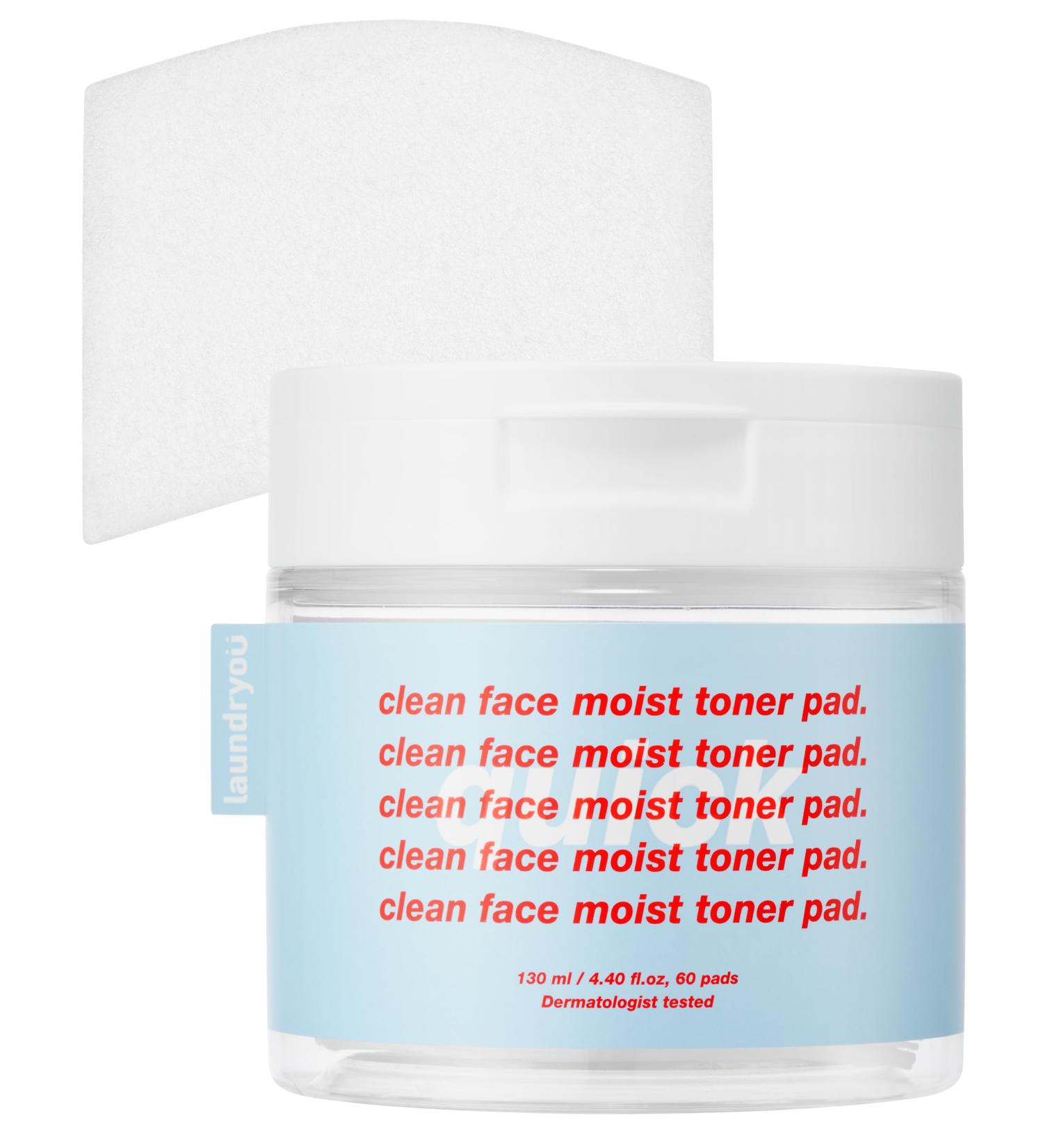 Hydrating Clean Face Moist Toner Pads - Alcohol-Free Soothing and Cooling | 60 Hypoallergenic Multi Pads for Glowing Skin - Buy Online on GoSupps.com