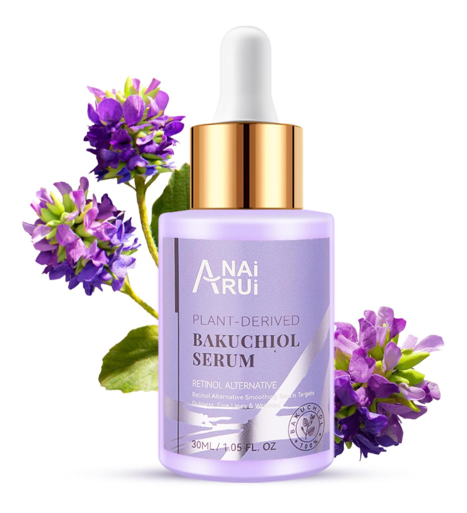 ANAI RUI Bakuchiol Face Serum Retinol Alternative with Hyaluronic Acid & Peptides | Anti-Aging Serum for Sensitive Skin - 1 oz - Buy Online on GoSupps.com