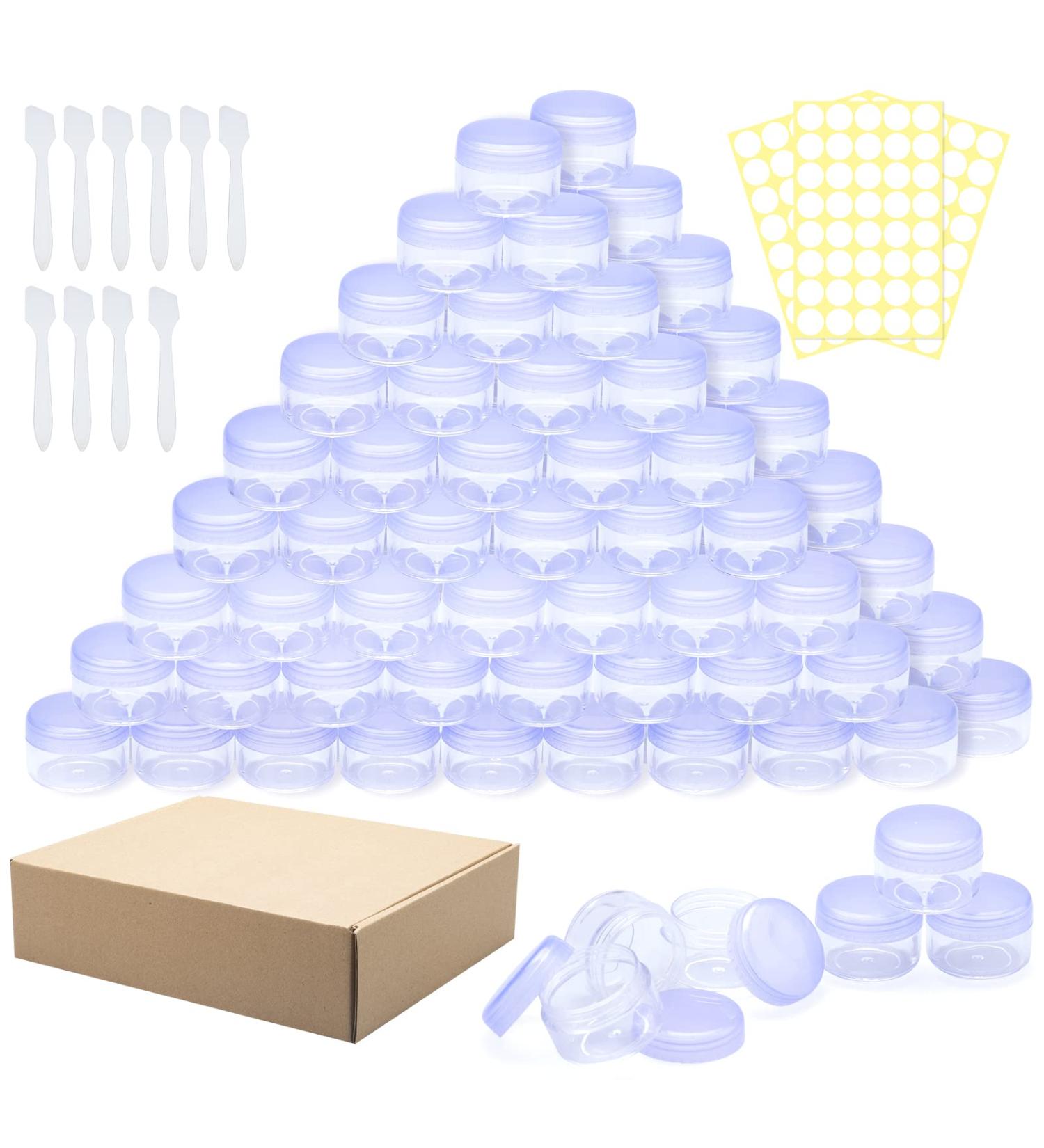 100 Pcs Mini Clear Cosmetic Bottles - 5ml Empty Trial Containers for Lip Balm Lotion & Creme - Screw Cap - Ideal for Travel & Samples - Buy Online on GoSupps.com