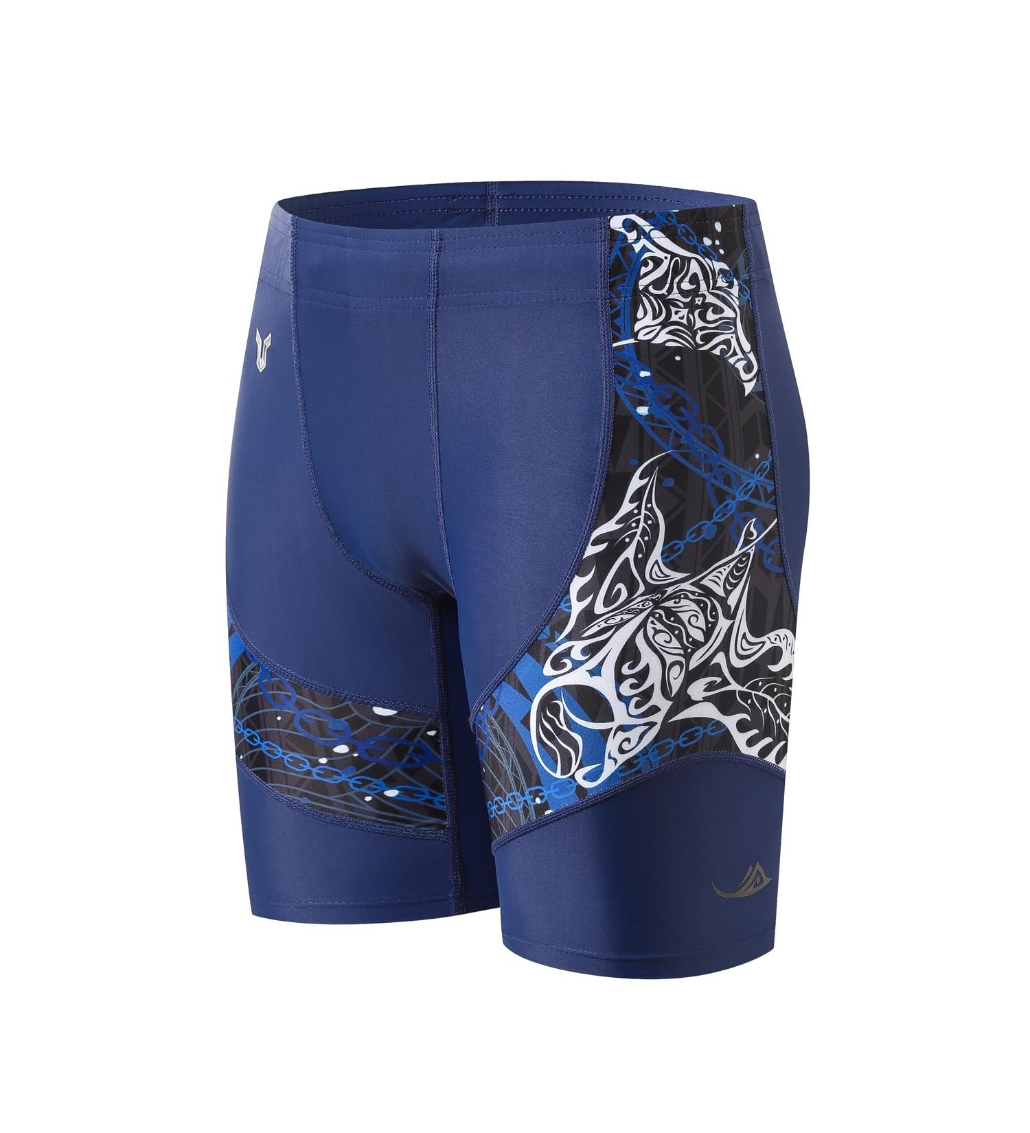 HUGE SPORTS Men's Splice Swim Shorts Compression Jammer - Long Wild Series L Devil Fish - Swimwear for Competition & Training - Buy Online on GoSupps.com