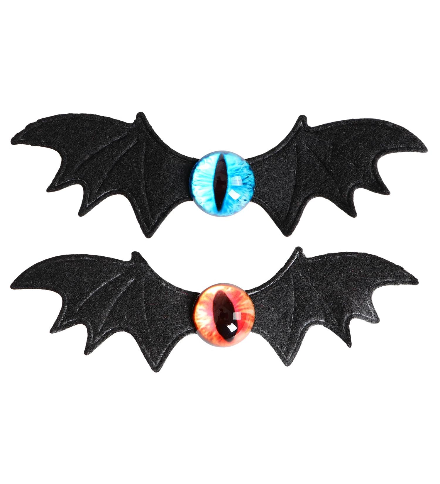 2 Pack Halloween Hair Clips Bat Wings Hair Clip for Women and Girls Halloween Hair Accessories Bat Demon Eye Hair Clips for Halloween Costume Cosplay Party - Buy Online on GoSupps.com