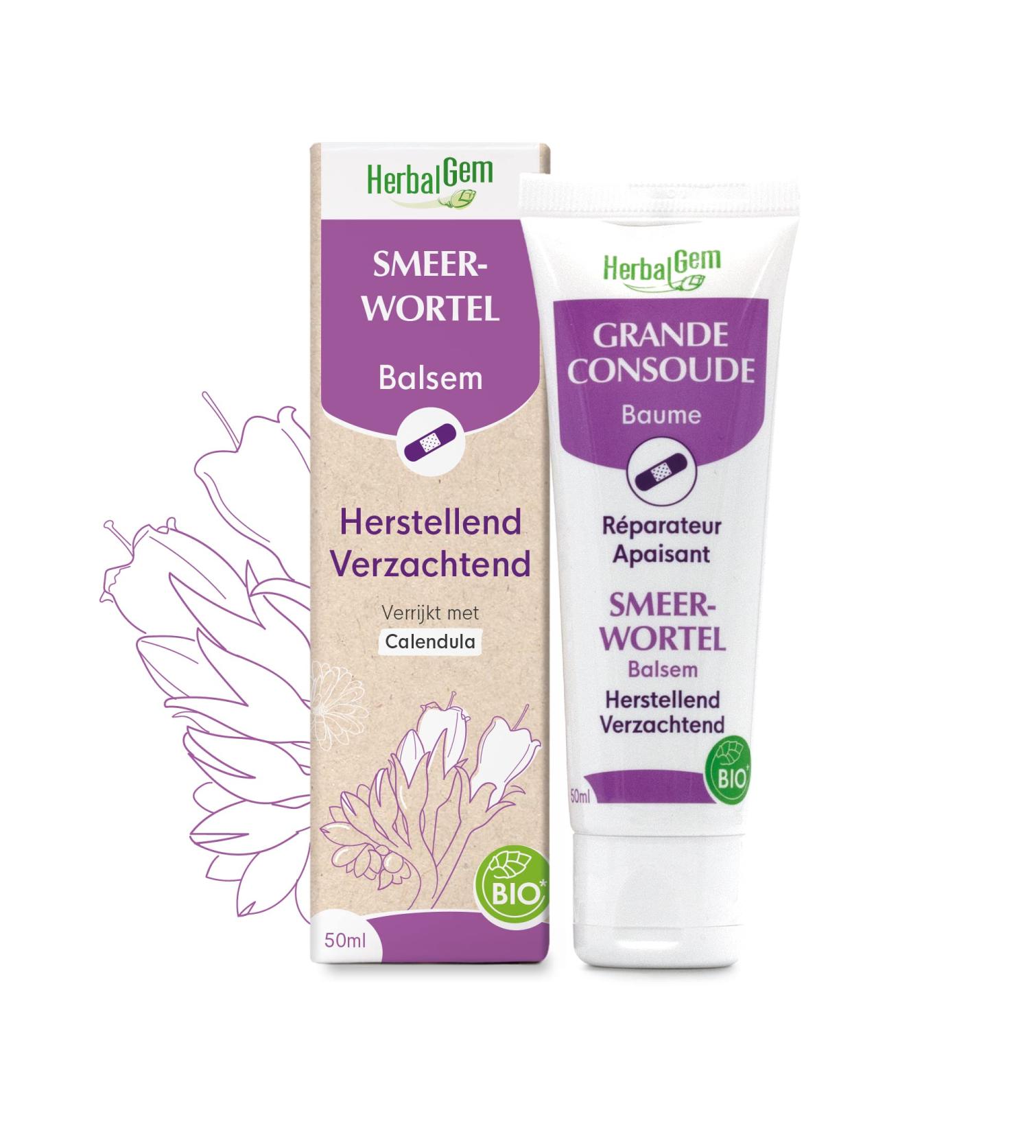 HERBALGEM | ORGANIC CONFOOD SOOTHING BALM | FOR REPAIRING AND SOOTHING IRRITATED SKIN | 50ML