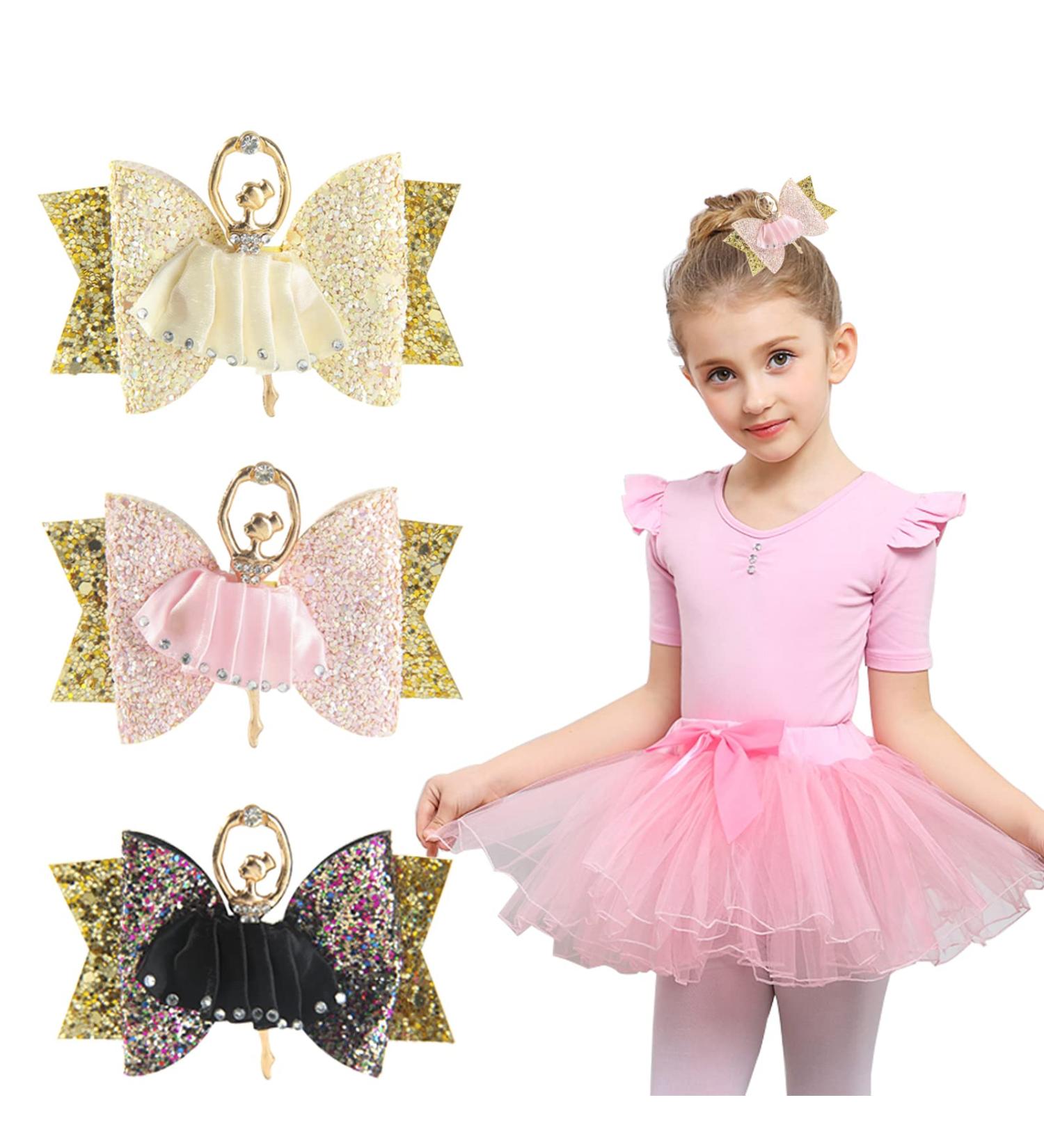 Artibox 3PCS Ballet Girl Hair Clips Set - Glitter Rhinestone Alligator Clips for Dance Parties - Buy Online on GoSupps.com