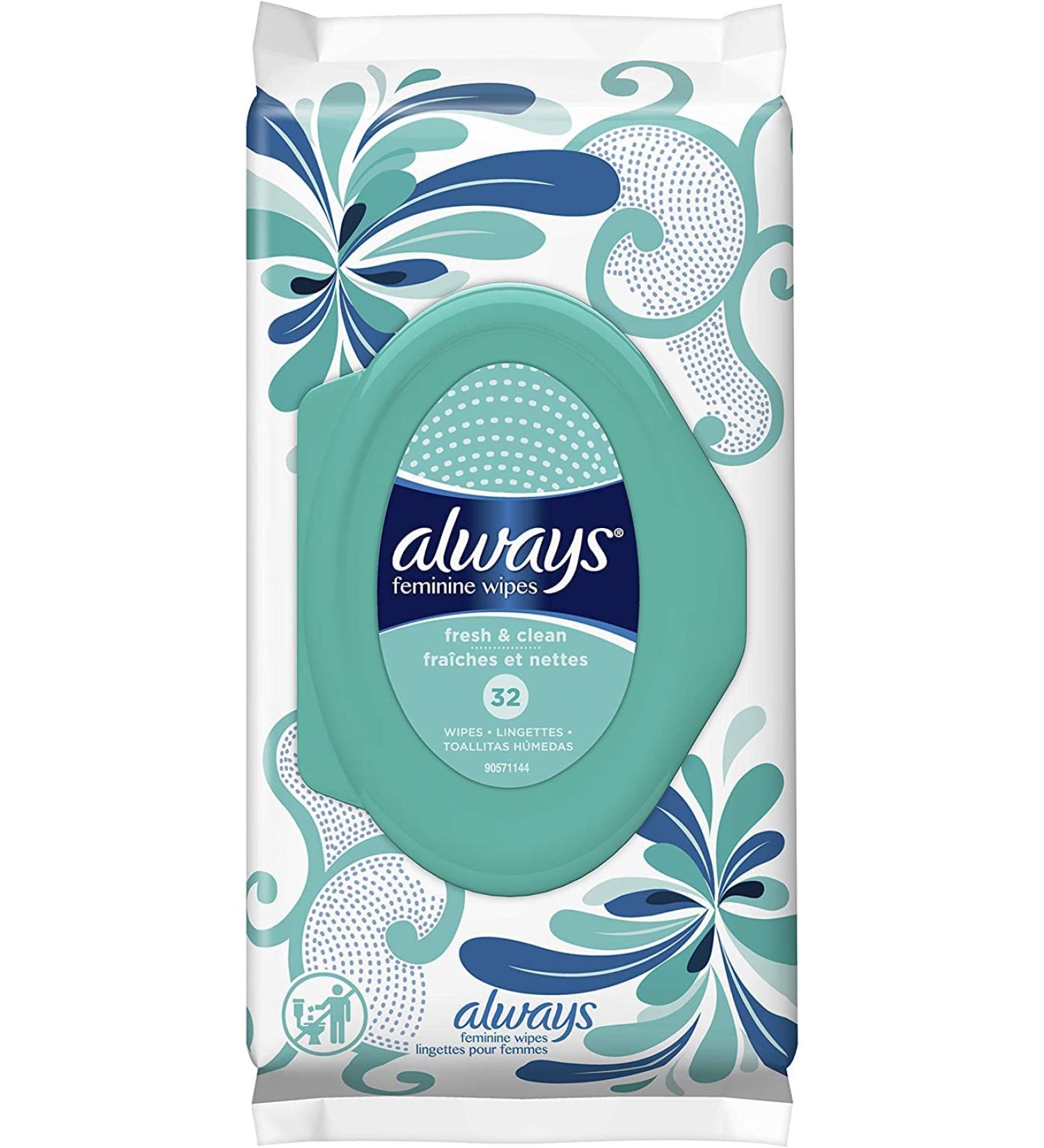 Always Fresh & Clean Feminine Wipes - 32 Count (Pack of 6) | Gentle and Convenient Hygiene Solution - Buy Online on GoSupps.com