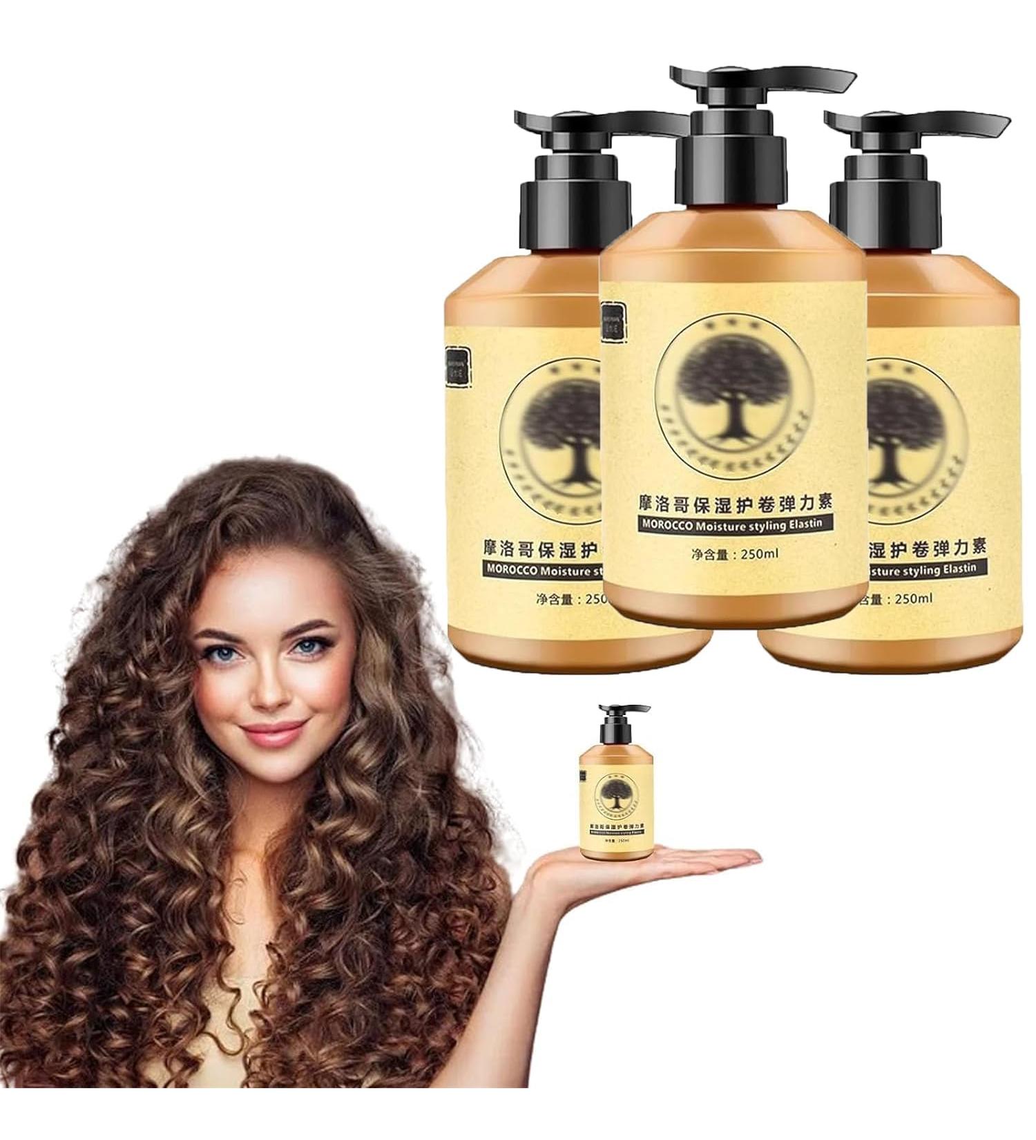 Long-Lasting Styling Moroccan Volume Moisturizing Elasticity Moroccan Hydrating Styling Cream Moroccan Curl Defining Cream Morocco Moisture Styling Elastin 250ml (3 pcs) - Buy Online on GoSupps.com