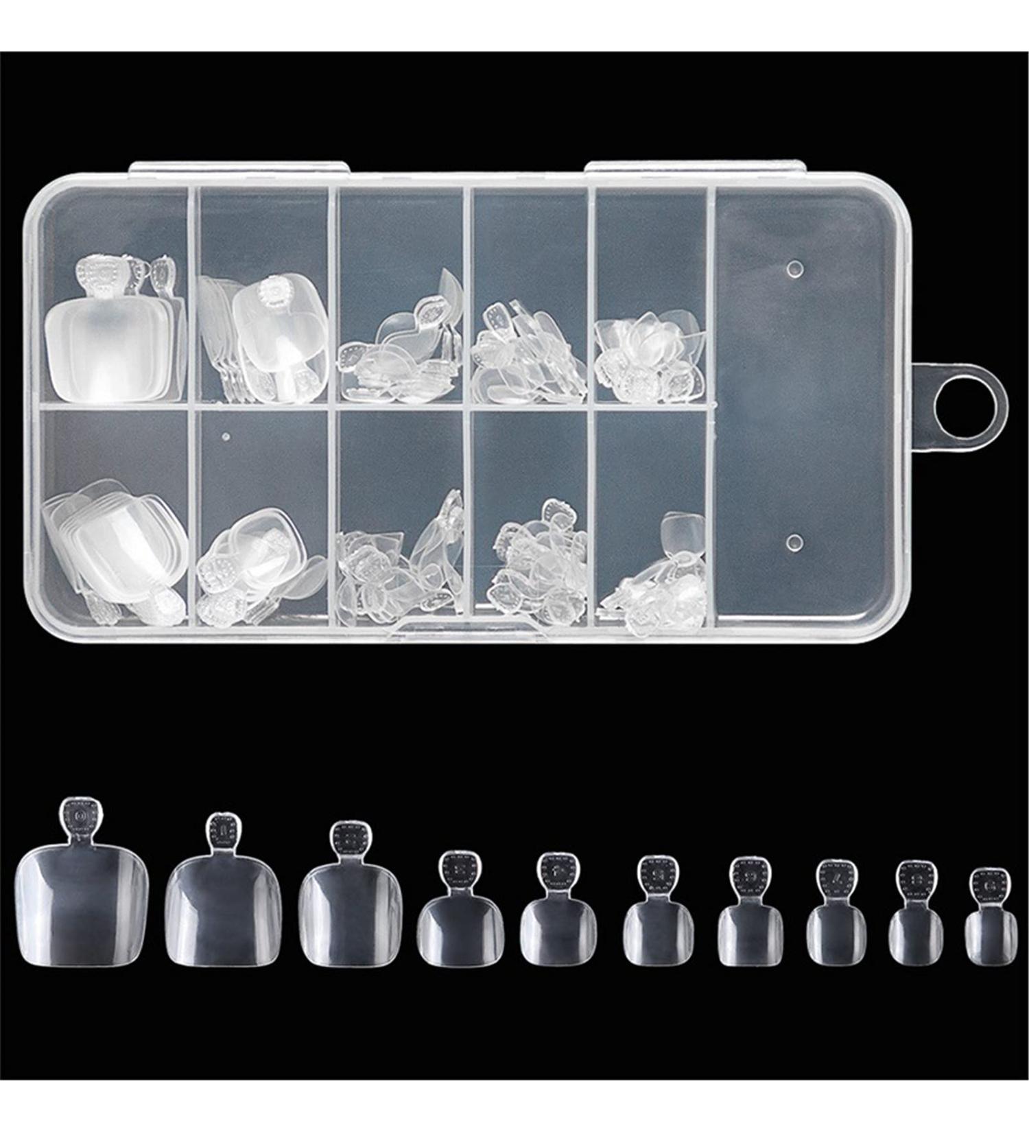 100 Pieces Acrylic Full Cover Toenail Tips - Wrong Toenail Solutions for Perfect Pedicures | International Shipping - Buy Online on GoSupps.com