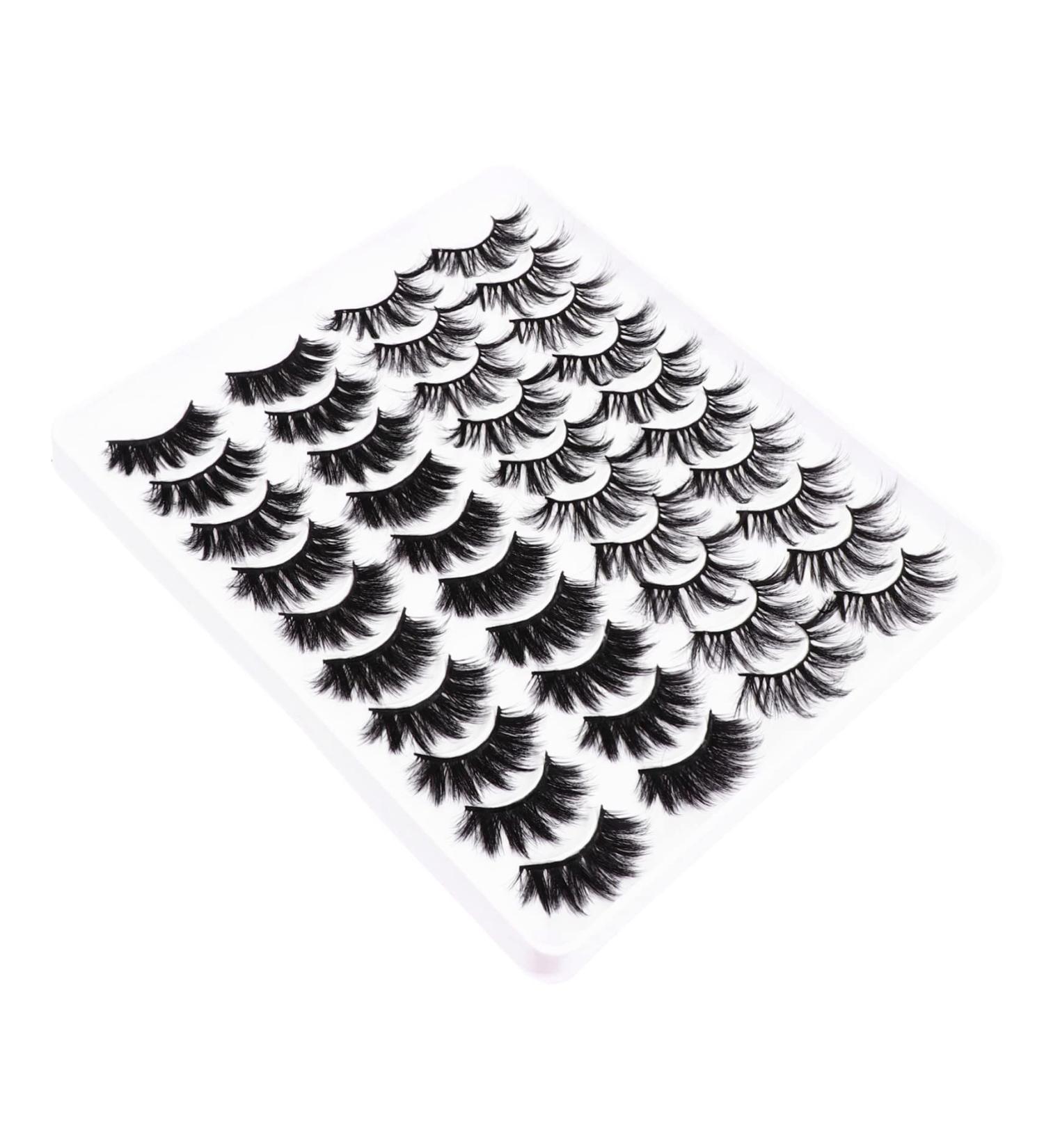 Beavorty 20 Pairs 3d cross eyelash Assorted Imitation Women False Eyelash Makeup Eyelash set eyelashes make up mix 3D Dense Eyelashes three-dimensional Fake eyelashes - Buy Online on GoSupps.com