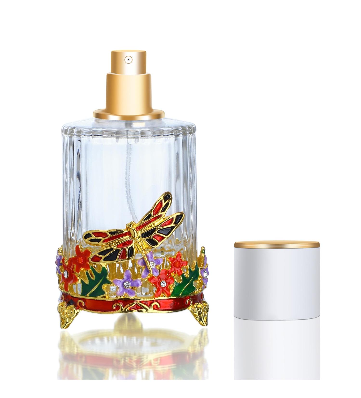YU FENG 18ml Dragonfly Decorative Glass Spray Perfume Bottle Clear Empty Fine Mist Glass Travel Bottle Retro Refillable Atomizer Containers Decor N5 - Buy Online on GoSupps.com